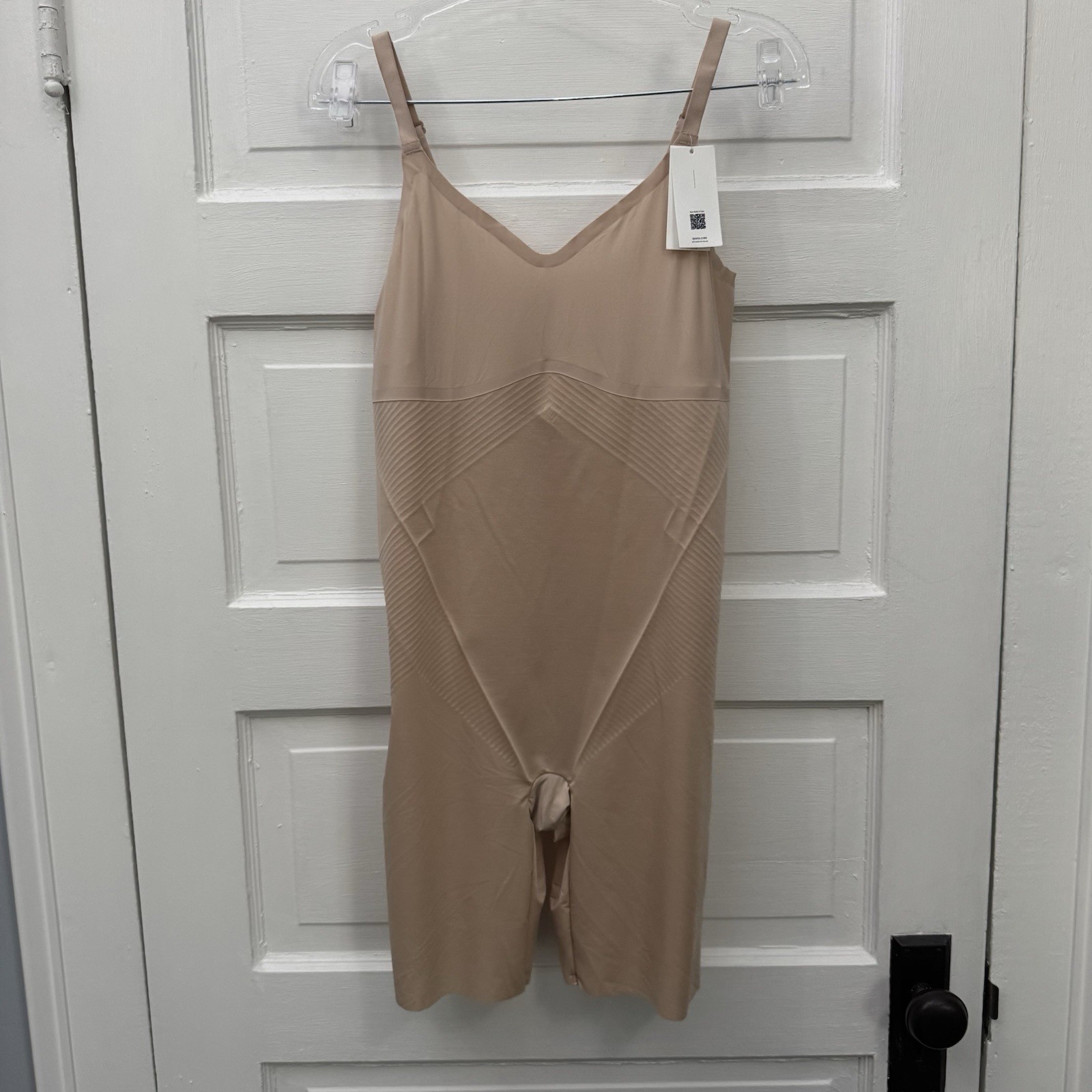 SPANX SPANXshape Invisible Mid-Thigh Bodysuit XL Champagne Beige NWT