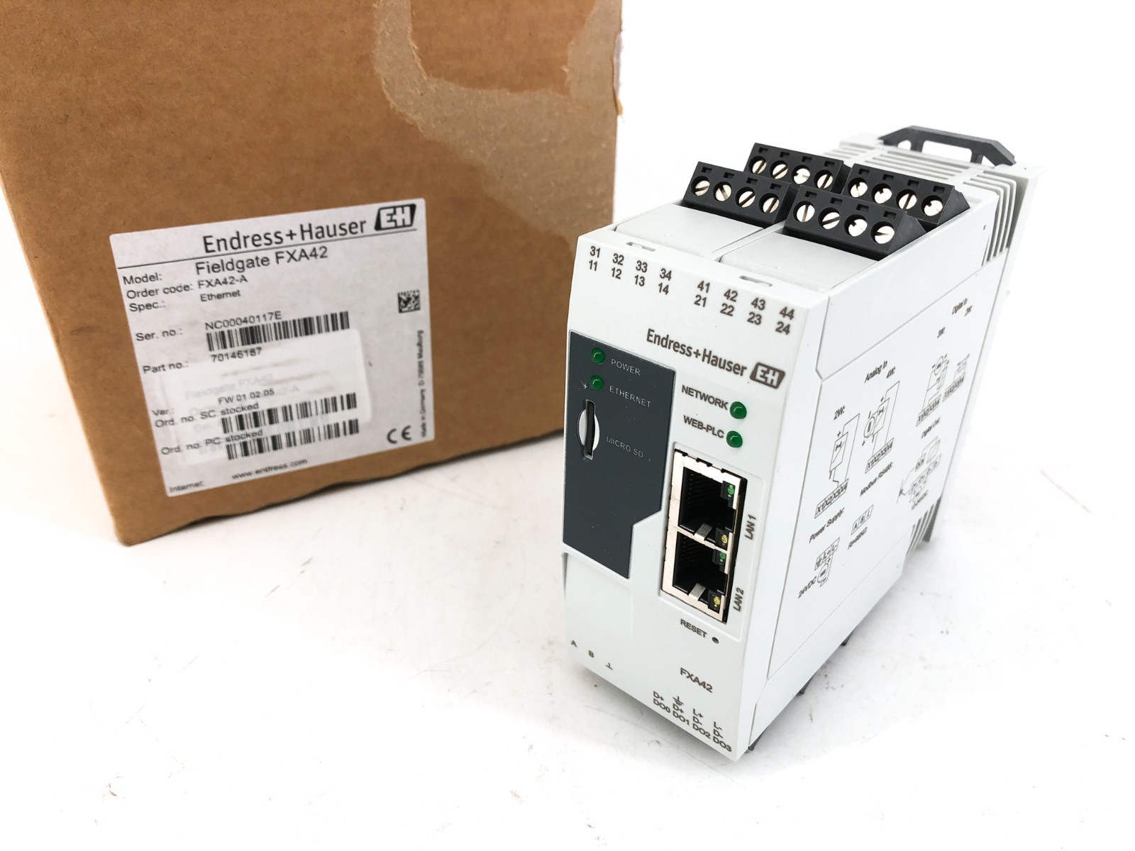 New Endress+Hauser Fieldgate FXA42-A Gateway 24VDC 70146187