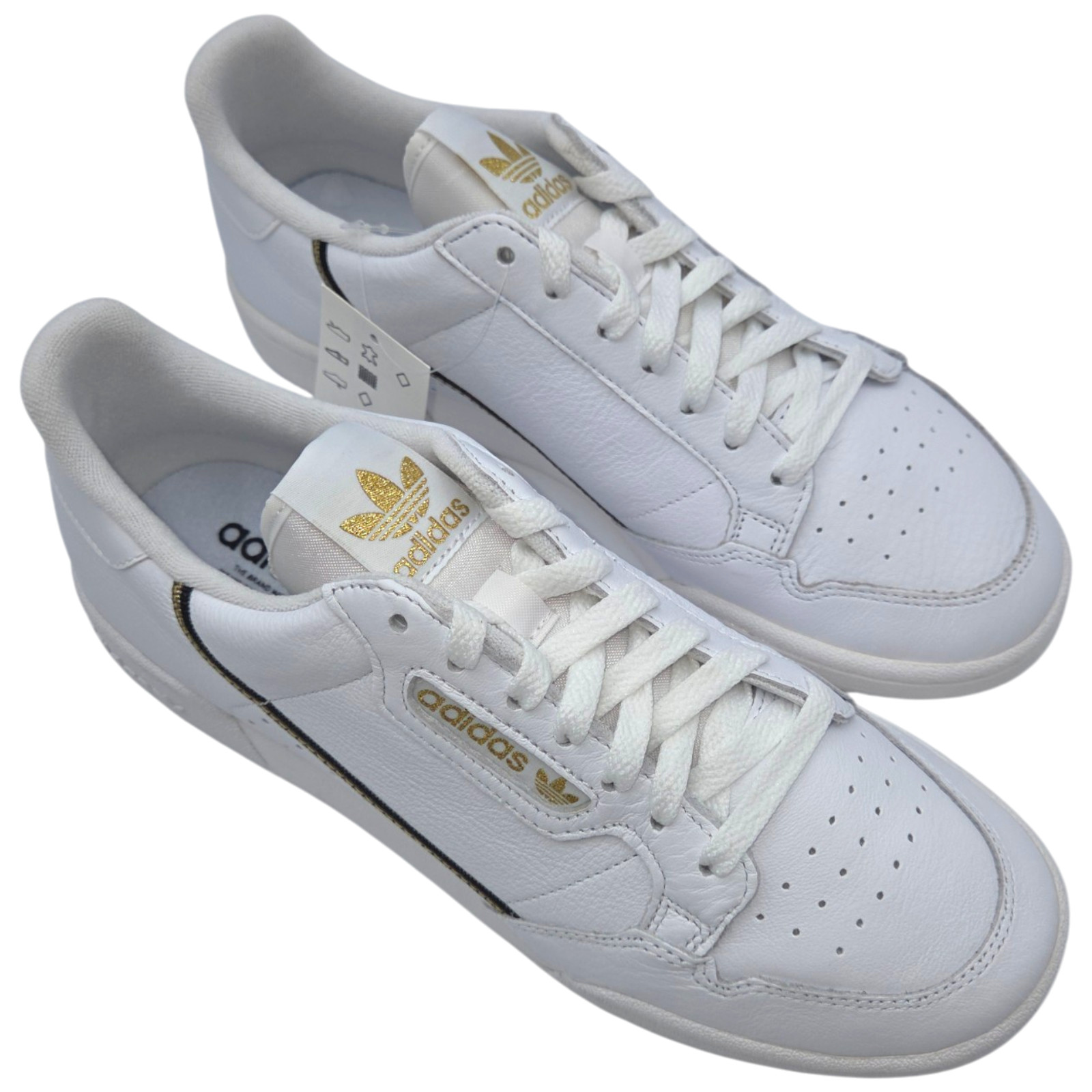 Adidas Continental 80 White/Black/Gold Metallic Men\'s Size 10 - NWB