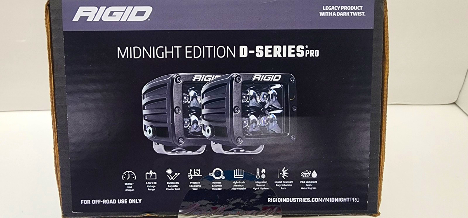 Rigid Industries D Series PRO Midnight Edition - Spot - Diffused - Pair