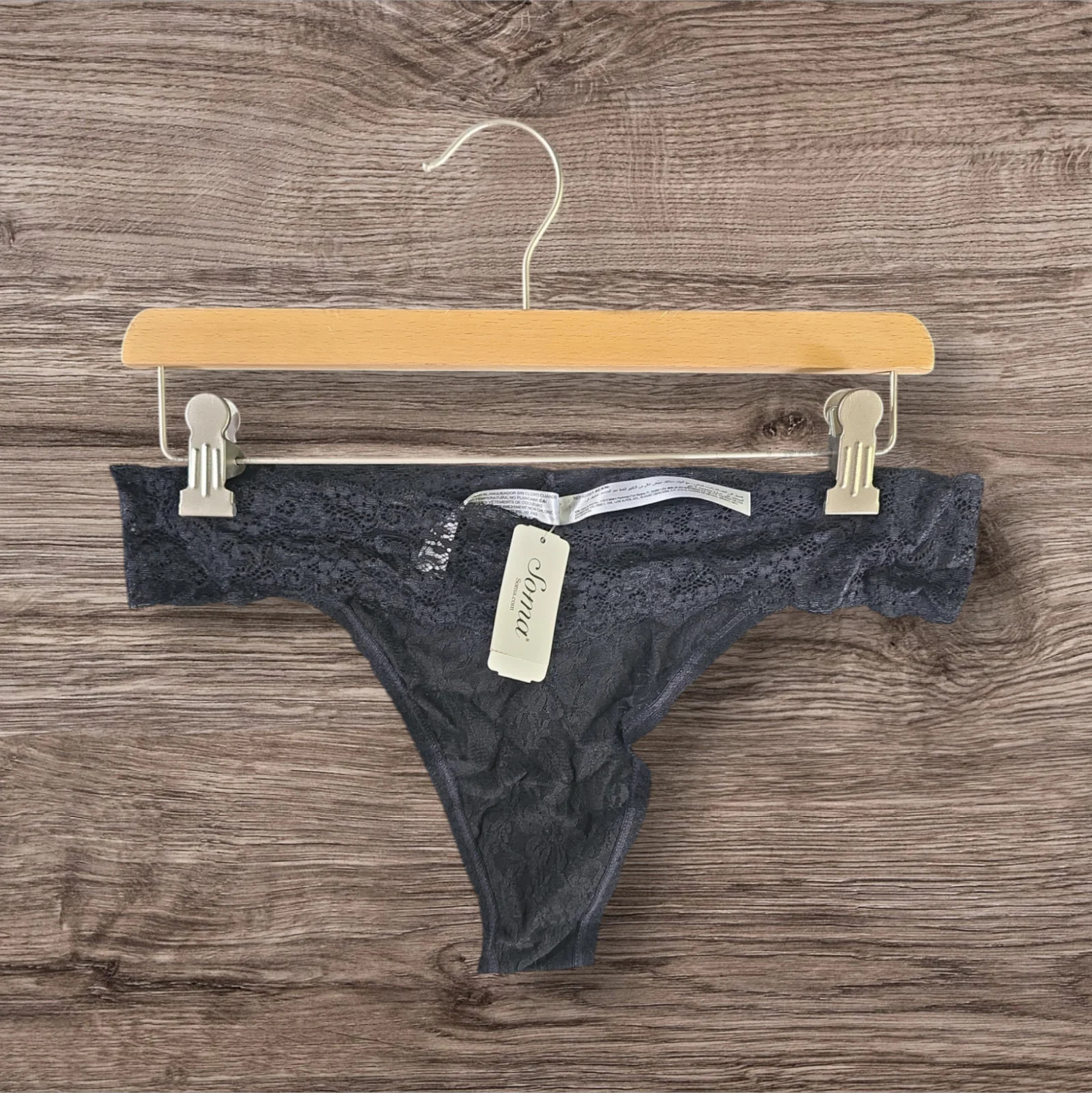 Soma Embraceable Allover Lace Thong ,Black, L Soma Embraceable Allover Lace Thong ,Black, L