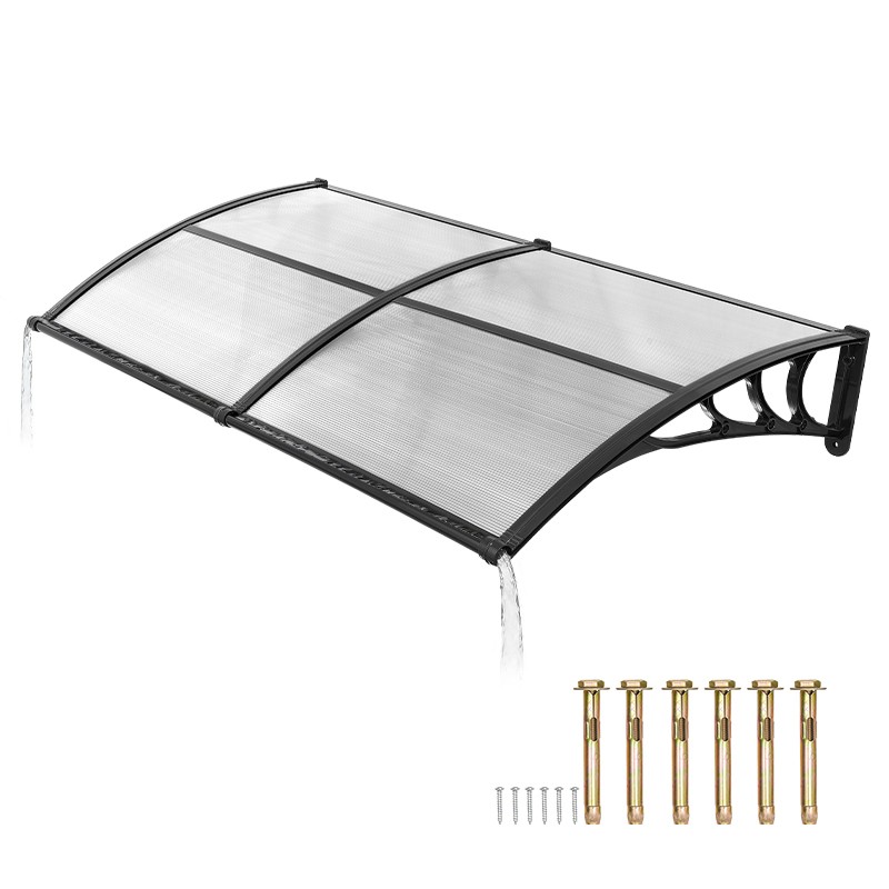 Uimoso 38x78 in Outdoor Door Awning with Drainage for Rain and Sun Protection