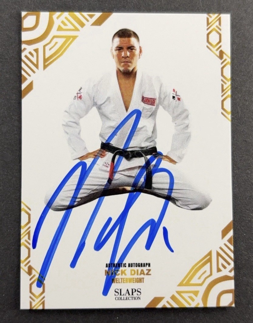 Nick Diaz Signed Slaps Collection UFC Legend On Card Auto JSA Witnessed (ND-09)
