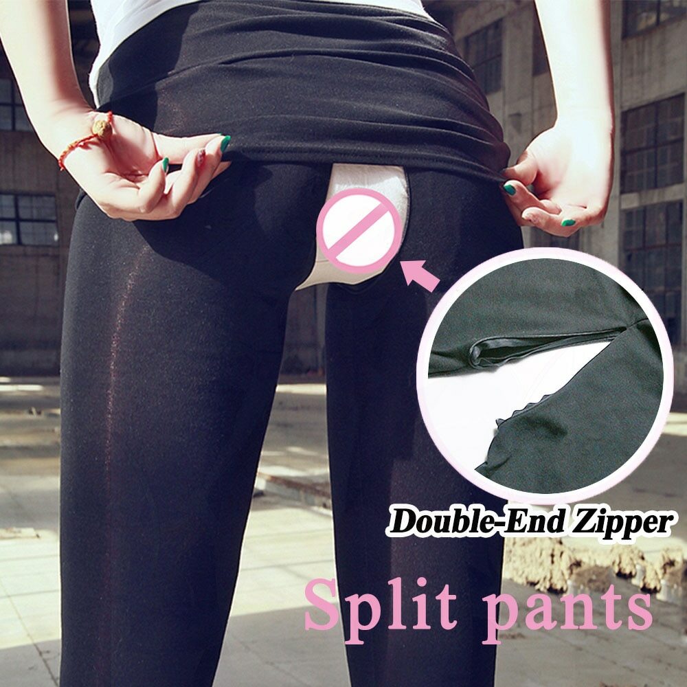 Women Open Crotch Leggings Outdoor Open Hole Pants Hidden Zippers Yoga Trousers Women Open Crotch Leggings Outdoor Open Hole Pants Hidden Zippers Yoga Trousers