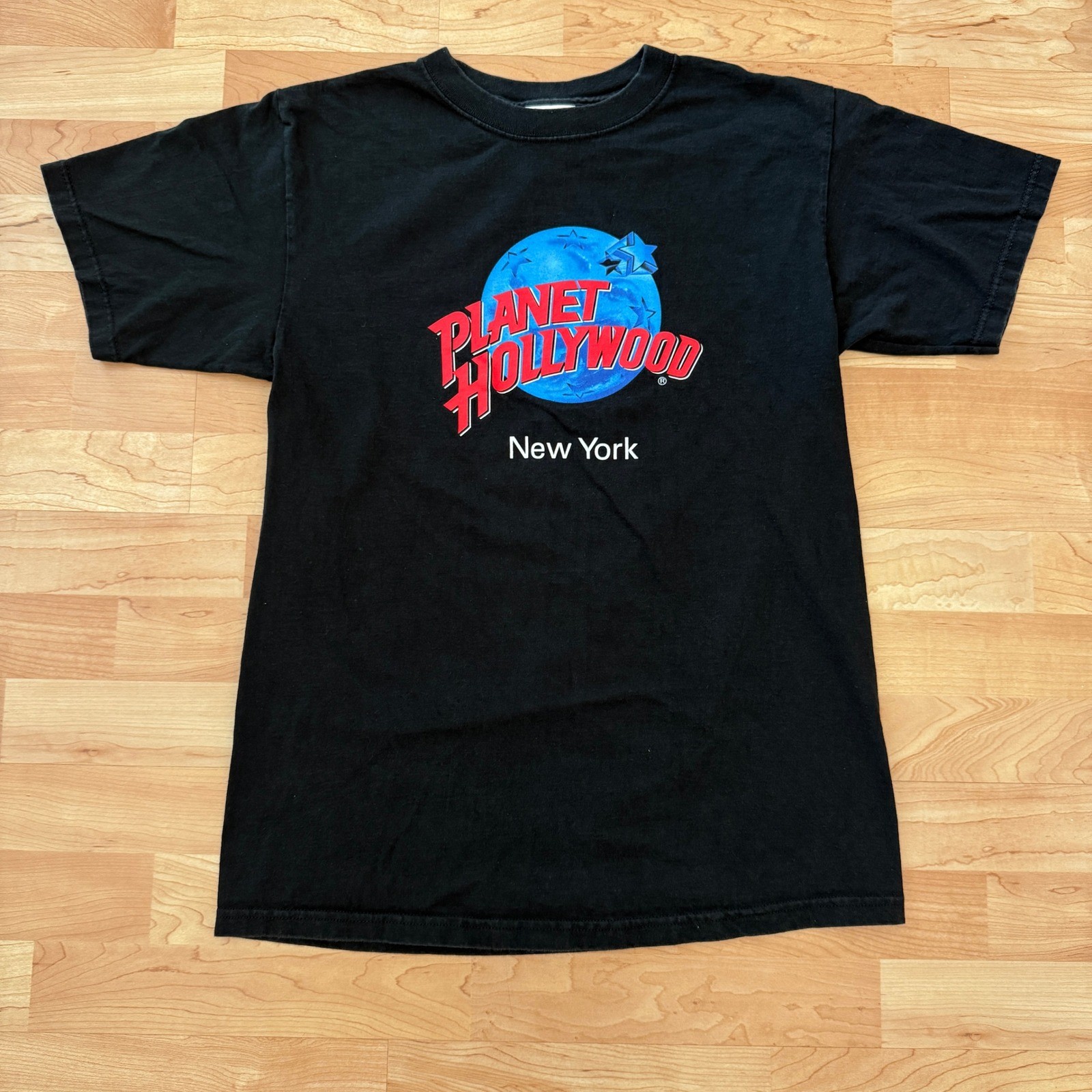 Vintage Planet Hollywood New York T-Shirt Mens Medium Black Graphic Tee USA Made