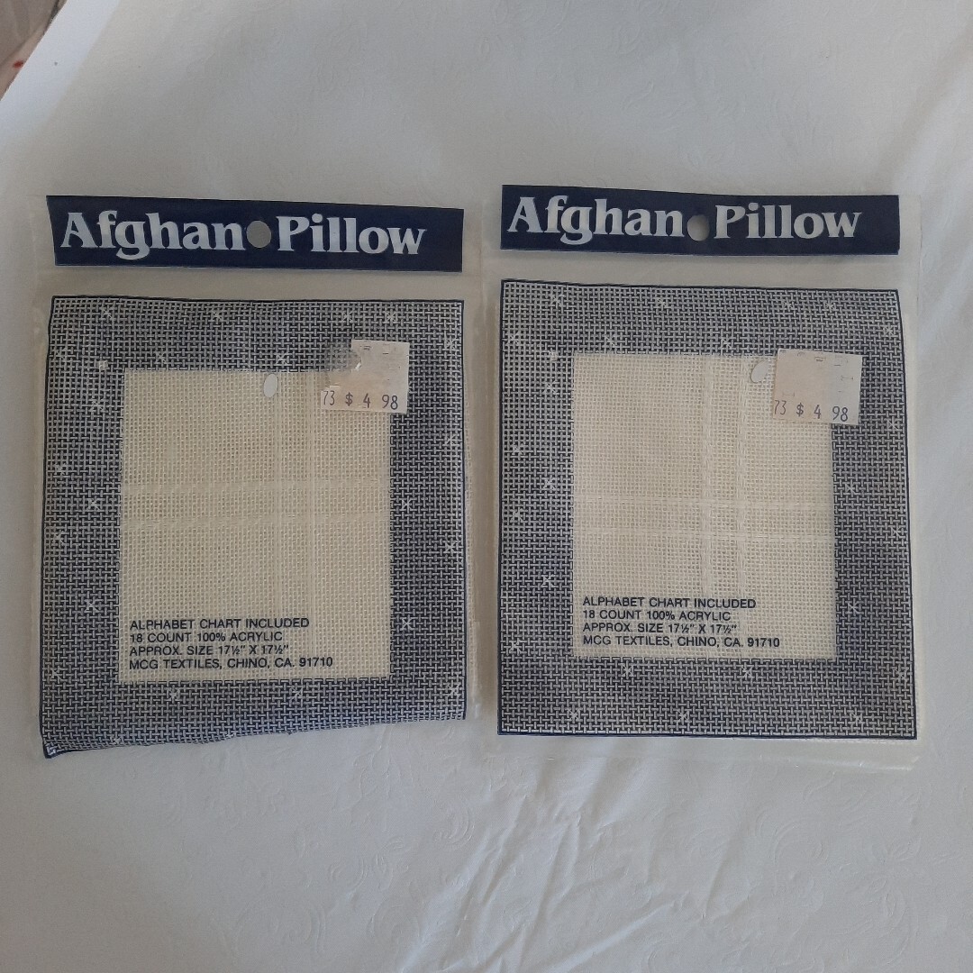 Afghan Pillow Cross Stitch Fabric 18 Count 100% Acrylic 17.5 x 17.5 Inches Afghan Pillow Cross Stitch Fabric 18 Count 100% Acrylic 17.5 x 17.5 Inches