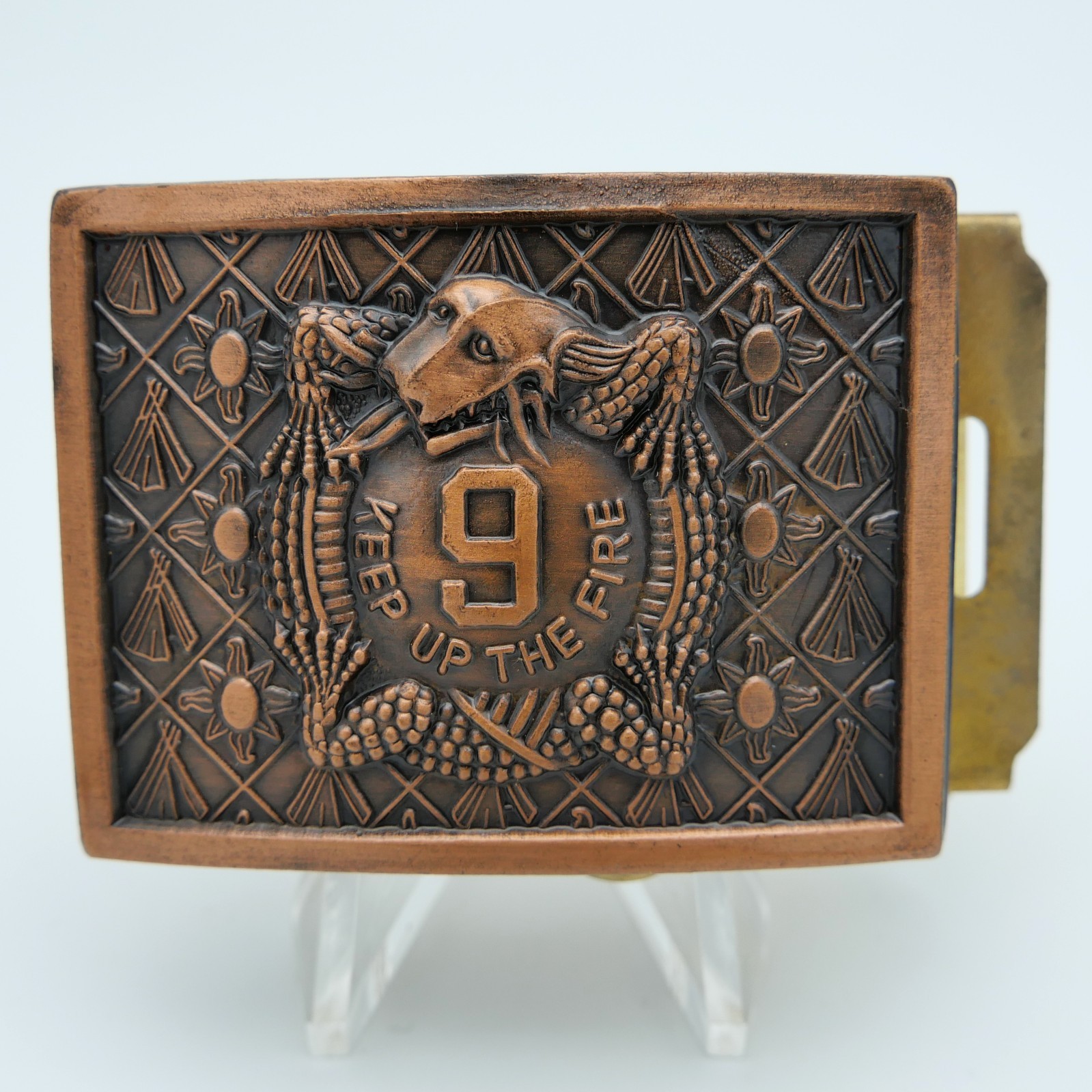 [779] Manchu Belt Buckle Eagle Brass Western Classic Design