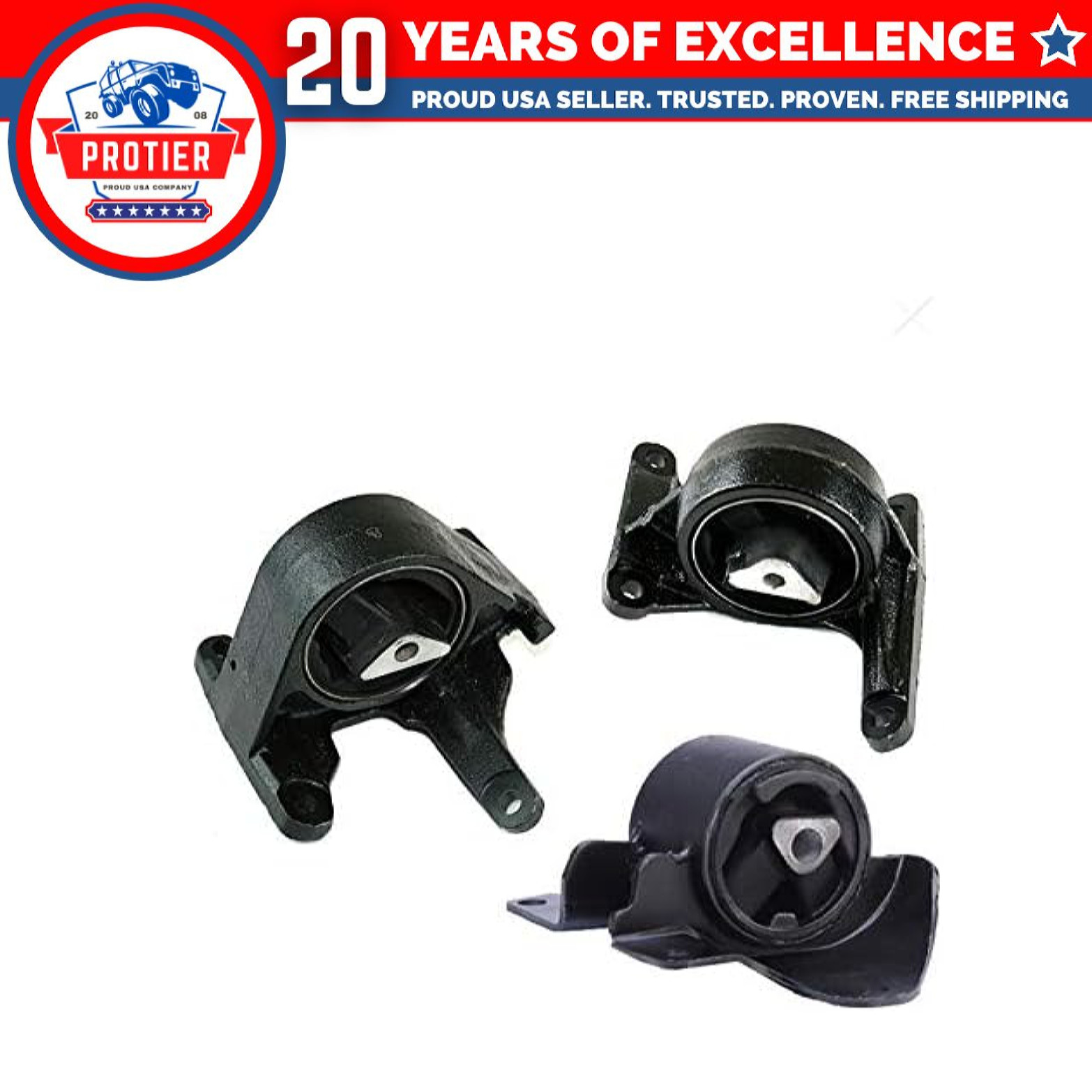 Fits 2002-2003 Jeep Liberty 3.7L AUTO 4WD Motor&Trans Mount Set 3pcs : A5284,