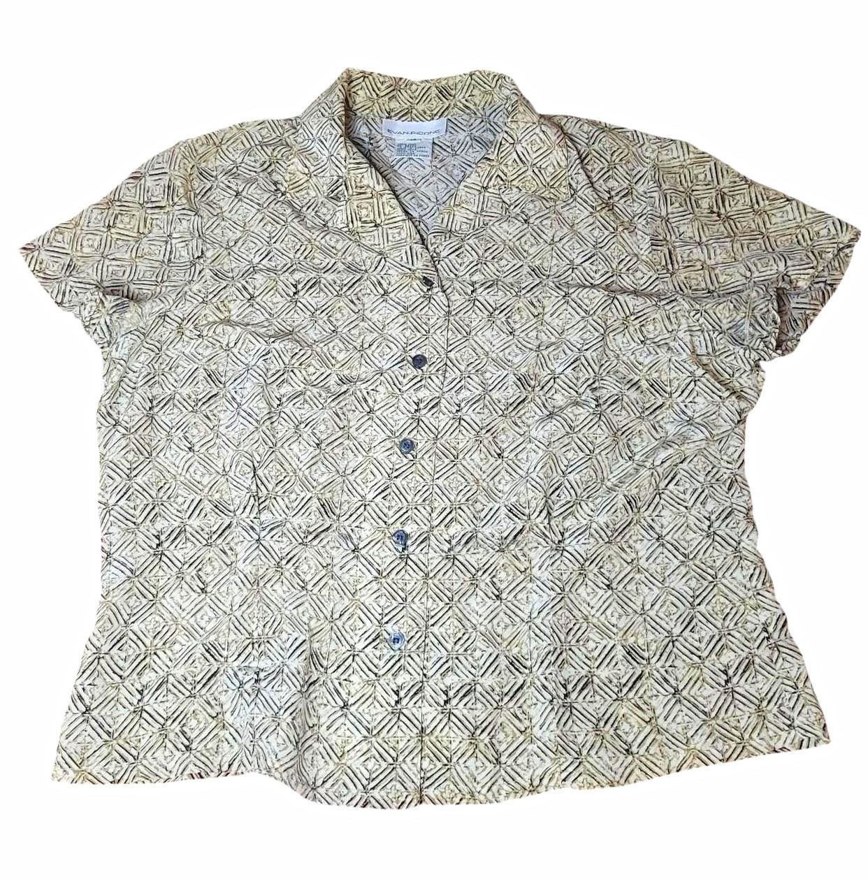Vintage Evan-Picone Geometric Silk Blouse