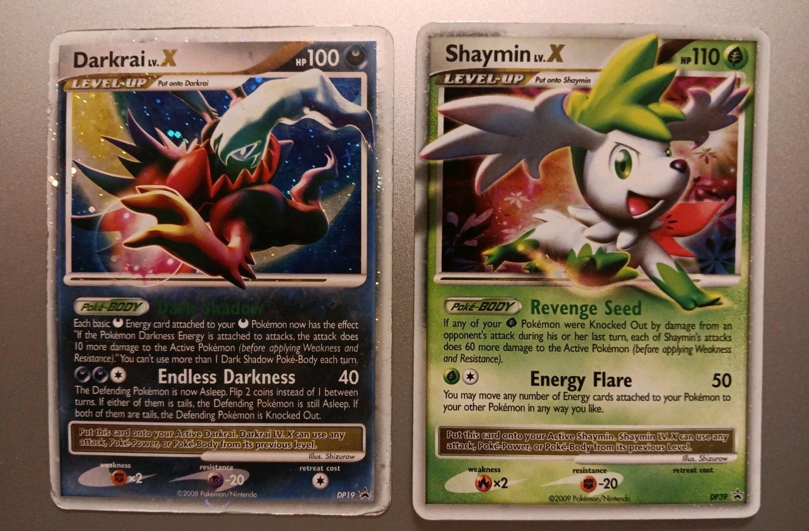 Darkrai Lv. X DP19 & Shaymin Lv. X DP39 Black Star Promos Pokemon TCG 2 Cards