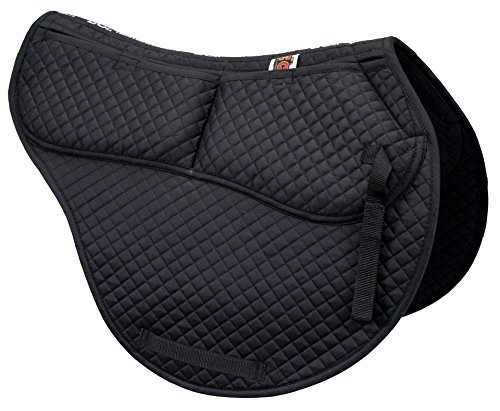 Contoured Correction Saddle Pad 22 x 19.5 Black Memory Foam Inserts Non-Slip