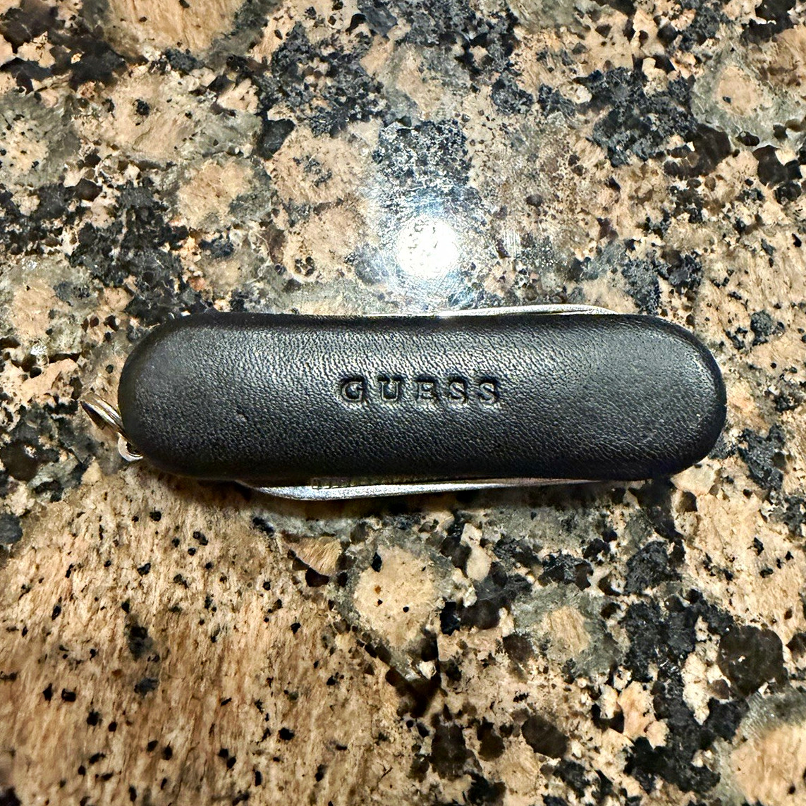 NEW GUESS Black Keyring Multi-Tool Knife Scissors Nail File 2in SS Blade NEW GUESS Black Keyring Multi-Tool Knife Scissors Nail File 2in SS Blade