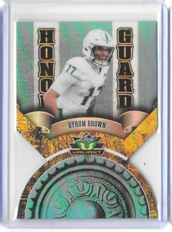 BYRUM BROWN 2025 Leaf Eclectic Valiant Honor Guard Blue 1/1 Auburn