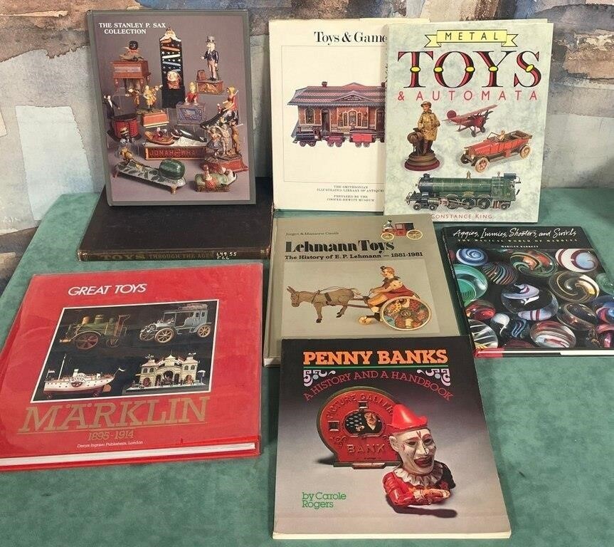 Antique Toy Book Lot 8 Sax Mechanical Banks Lehmann Marklin Tin Toys Marbles