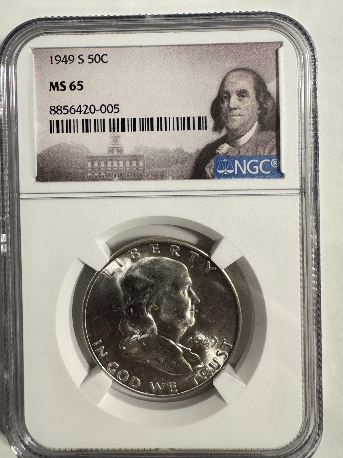 1949-S (MS65) Franklin Half Dollar 50C NGC