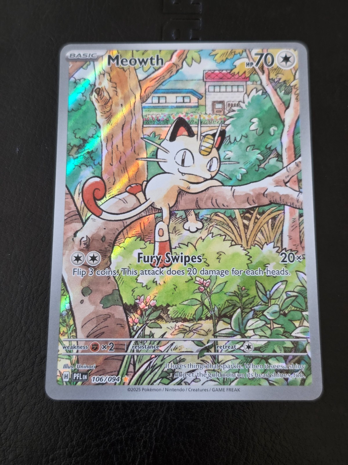 Pokemon TCG Phantasmal Flames Meowth 106/094 Illustration Rare IR NM Pokemon TCG Phantasmal Flames Meowth 106/094 Illustration Rare IR NM