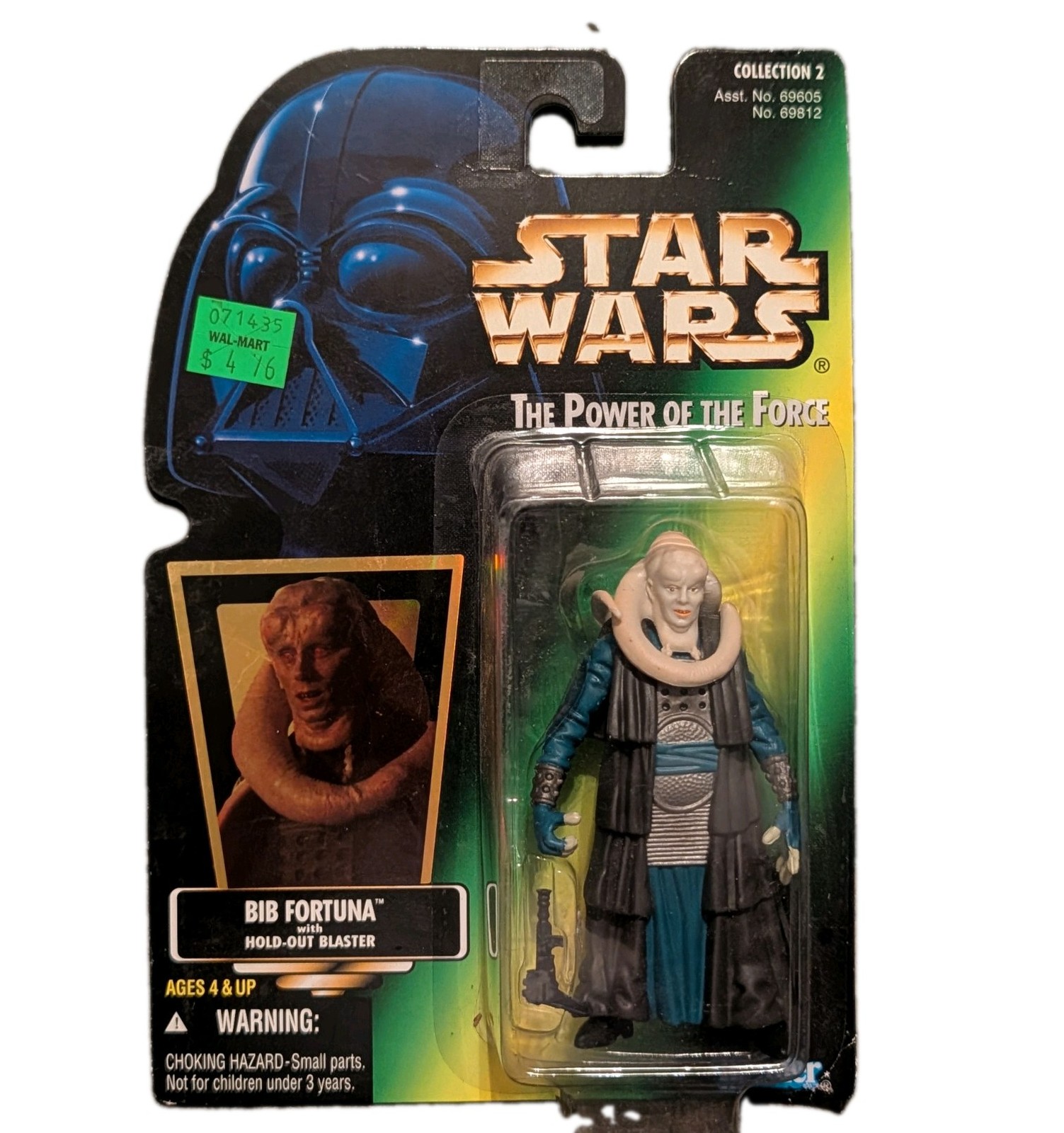 Kenner Star Wars POTF Bib Fortuna Action Figure Green Holo Card 1996 MOC New