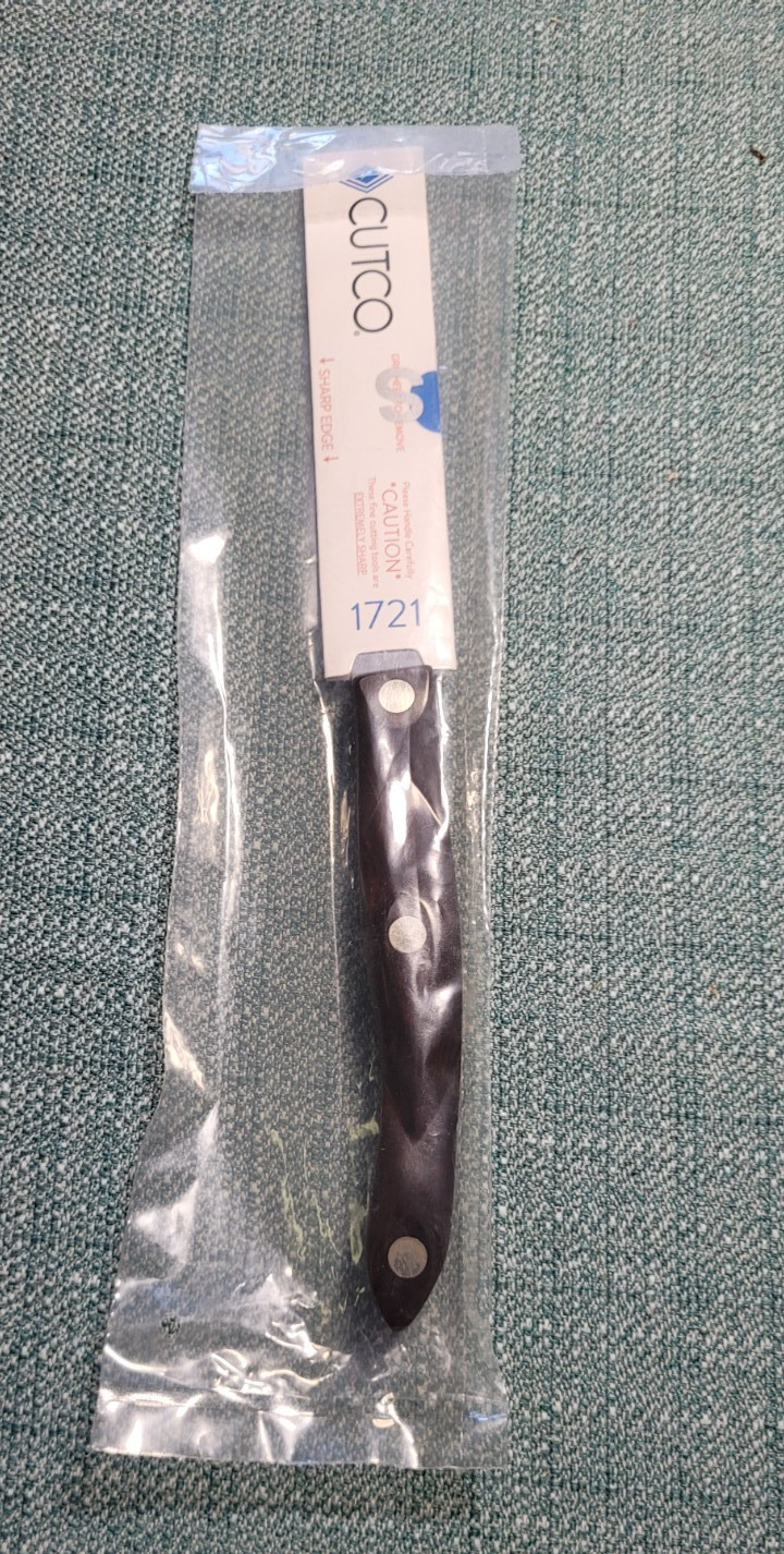 Brand NEW CUTCO 1721 Straight Trimmer Knife Dark Brown Classic Handle Sealed