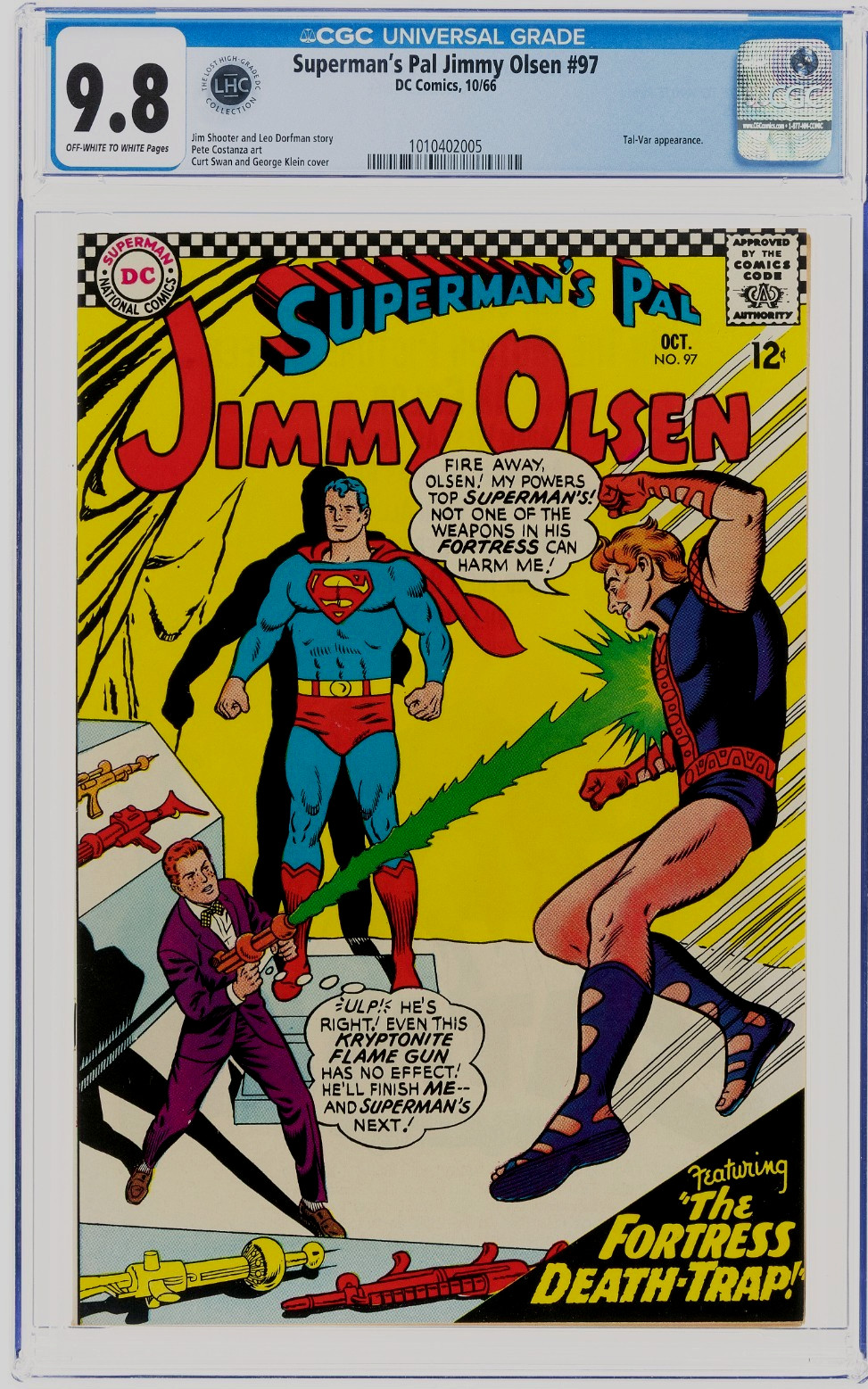Superman\'s Pal Jimmy Olsen DC Comics 10/66 #97 Top Pop CGC 9.8 FINEST KNOWN RARE