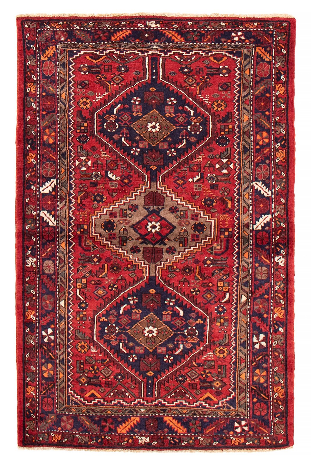 Vintage Traditional Hand-Knotted Area Rug 4\'7\