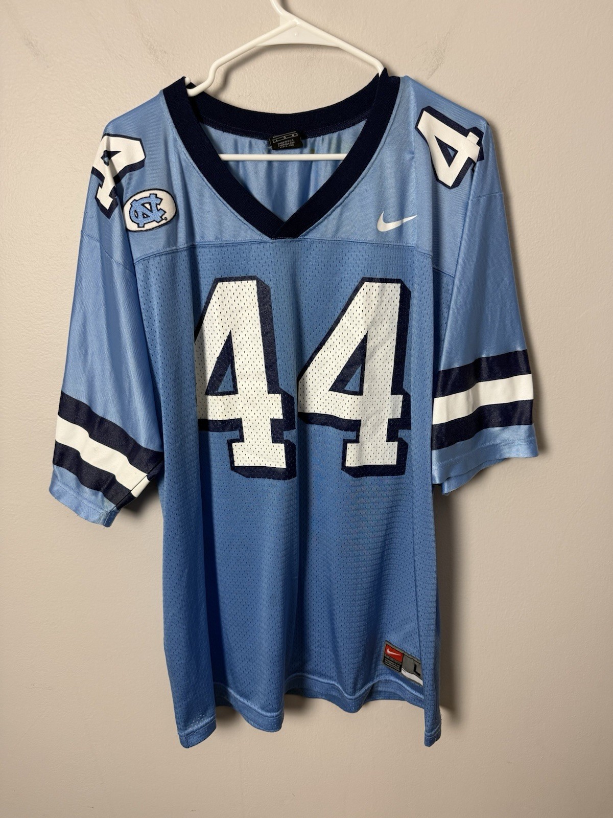Vintage Nike North Carolina Tar Heels #44 Men\'s L Blue Football Jersey USA 90s