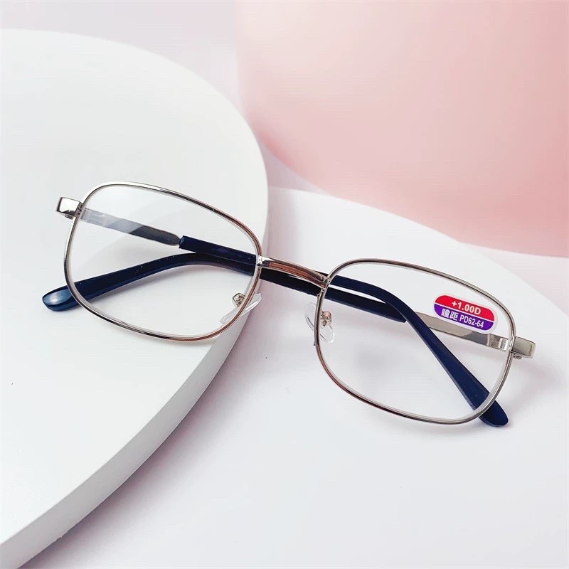 Unisex High Power Reading Glasses Metal Silver Frame +6.00 USA Unisex High Power Reading Glasses Metal Silver Frame +6.00 USA