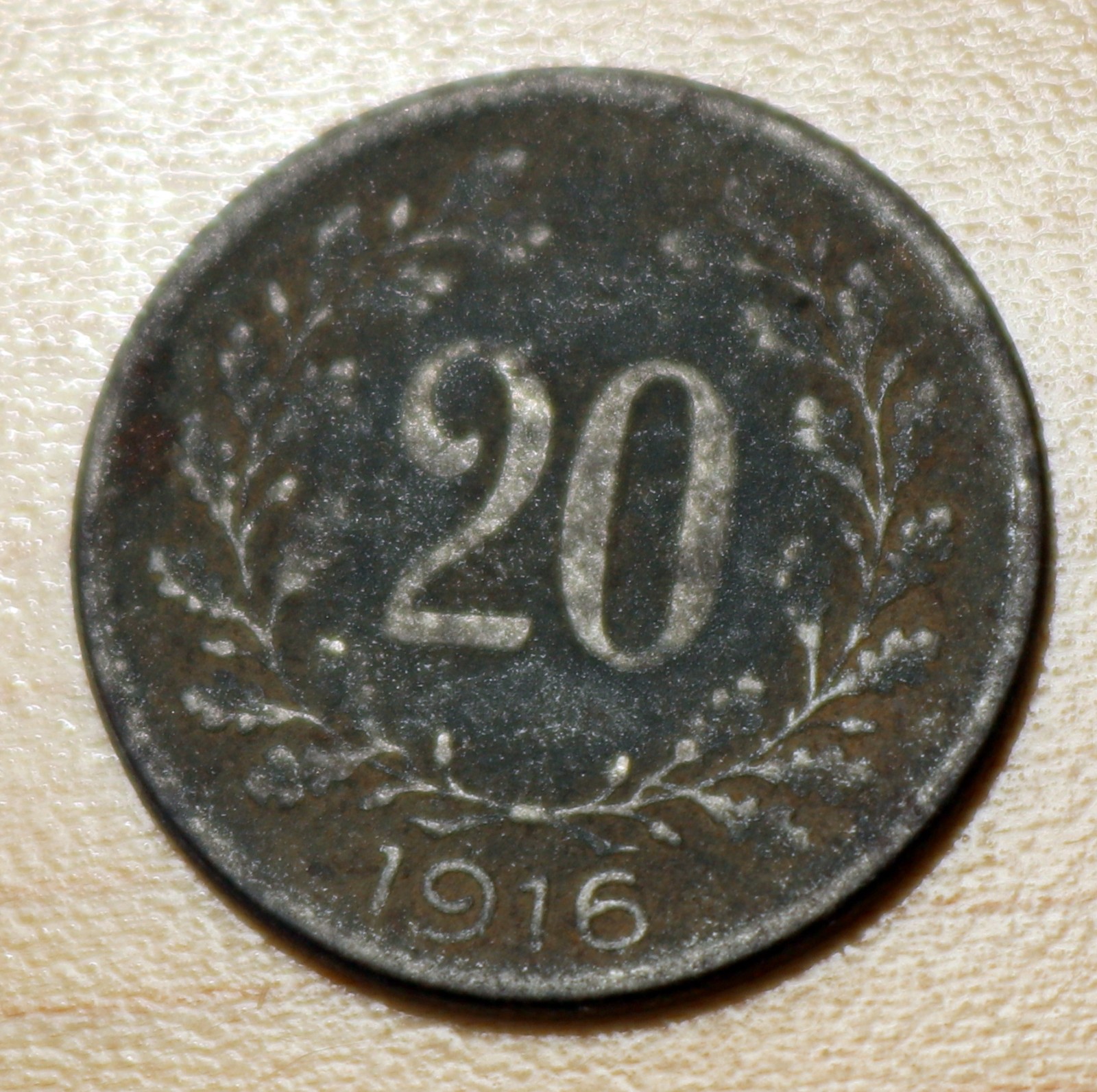 1916 Austria 20 Heller Iron WWI