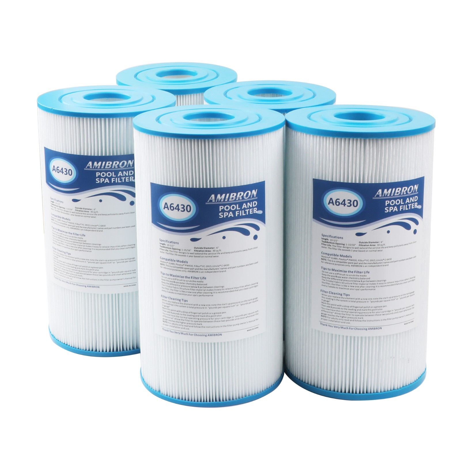 AmiBron PWK30 Hot Springs Spa Filter Replaces for Watkins 31489,C-6430,5PACK AmiBron PWK30 Hot Springs Spa Filter Replaces for Watkins 31489,C-6430,5PACK