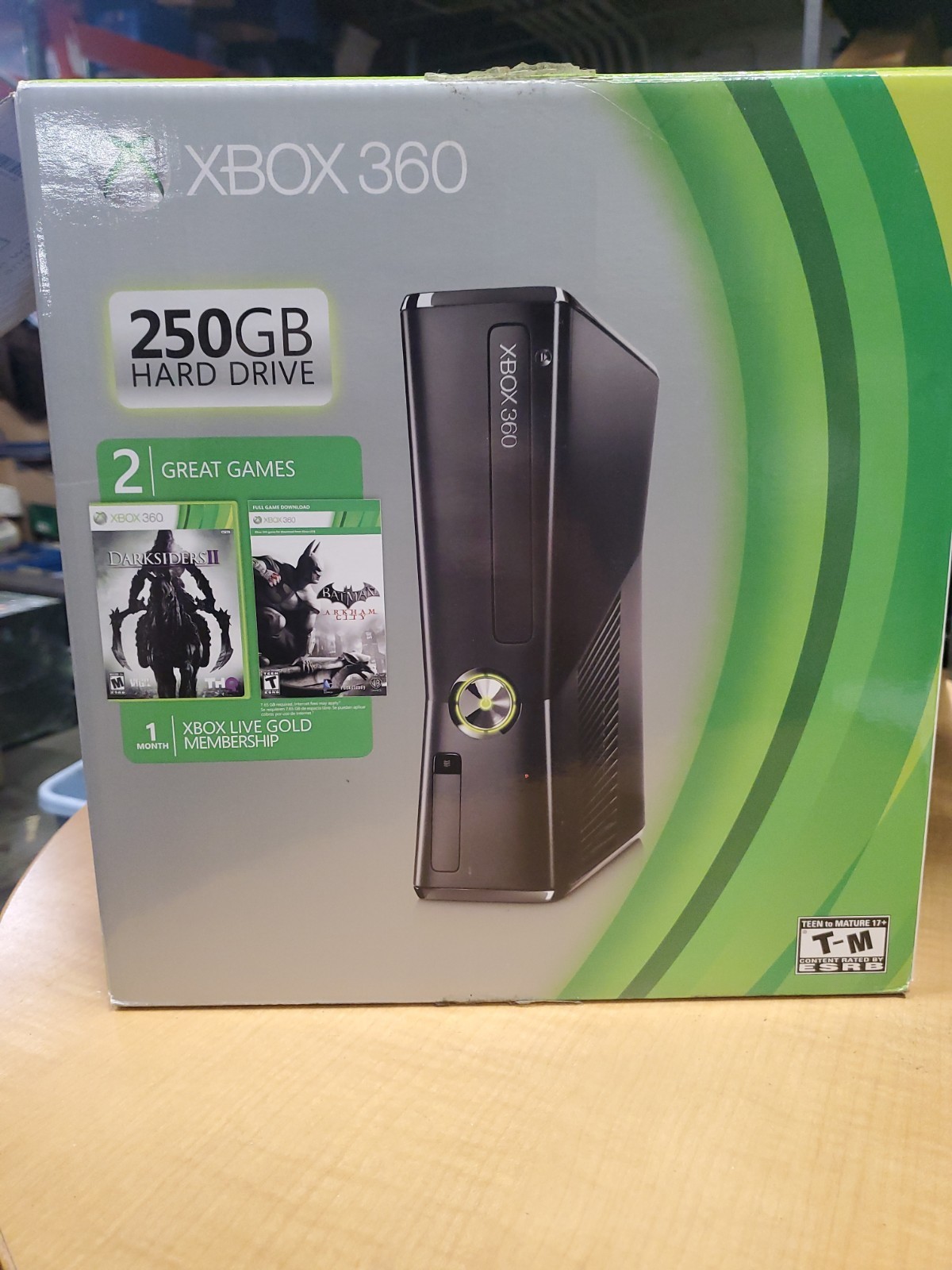 Microsoft Xbox 360 S 250GB Console Darksiders 2 Batman Bundle Edition INCOMPLETE