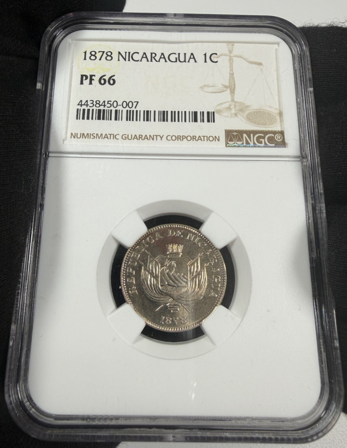 Nicaragua - 1 Centavo - 1878 - NGC PF 66 TOP POP