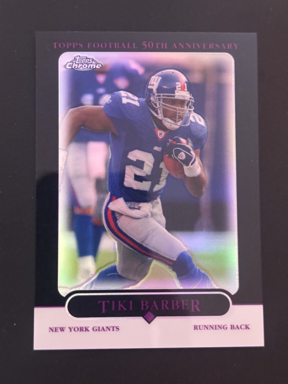 2005 Topps Chrome - Tiki Barber #4 Black Refractor /100 2005 Topps Chrome - Tiki Barber #4 Black Refractor /100