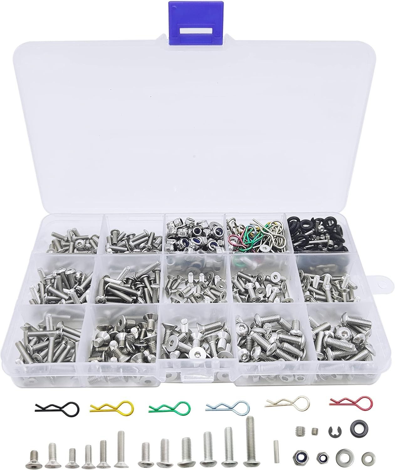 710pcs Universal RC Screw Kit 304 Stainless Steel Screws Assortment Set, Hardwar