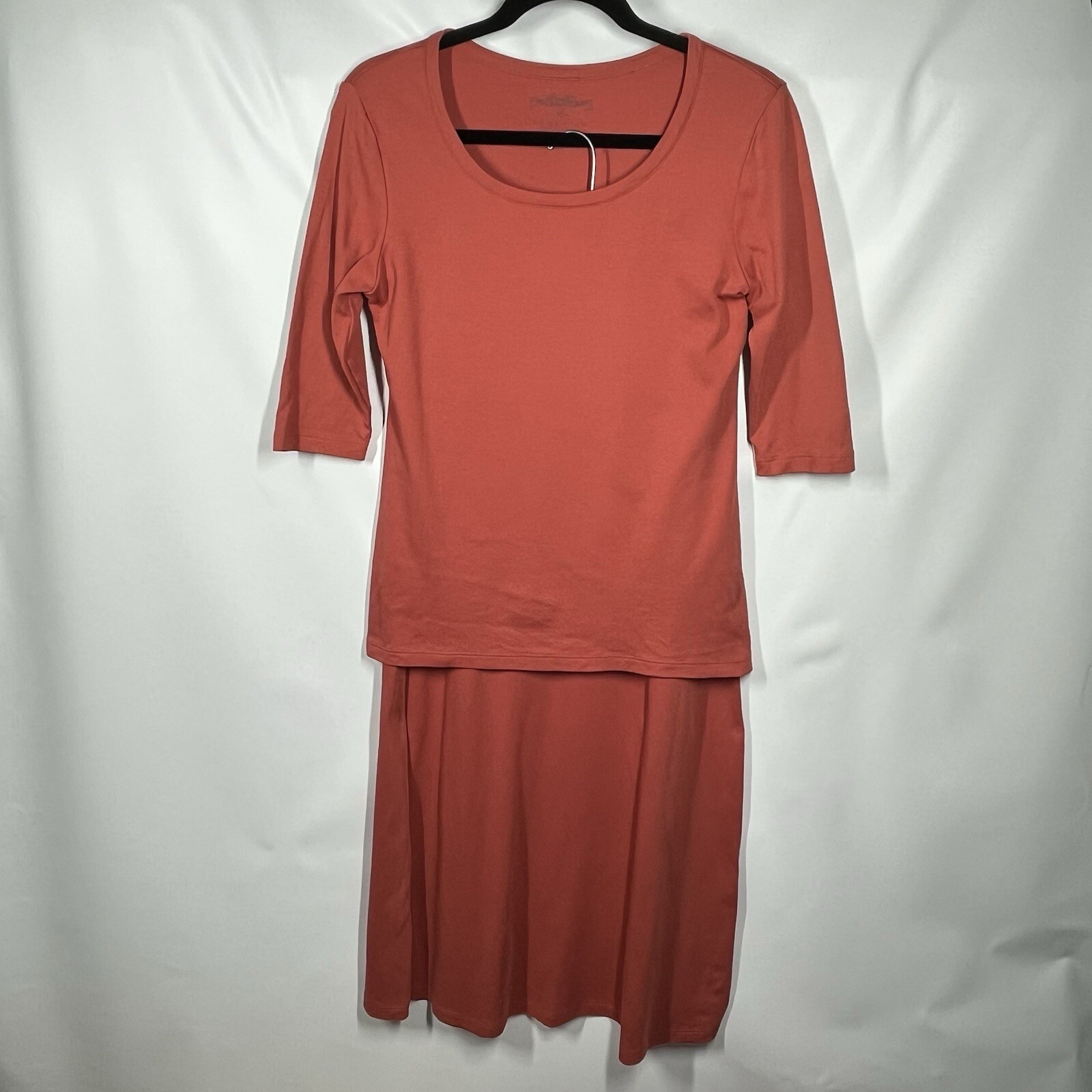 Peruvian Connection Top Midi Skirt Set Womens S Rust/Terracota Pima Cotton Basic