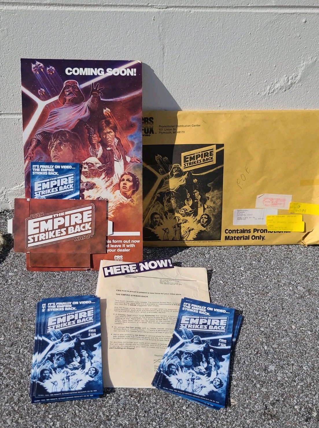 CBS Fox Home Video STAR WARS EMPIRE STRIKES BACK 1984 VHS counter standee