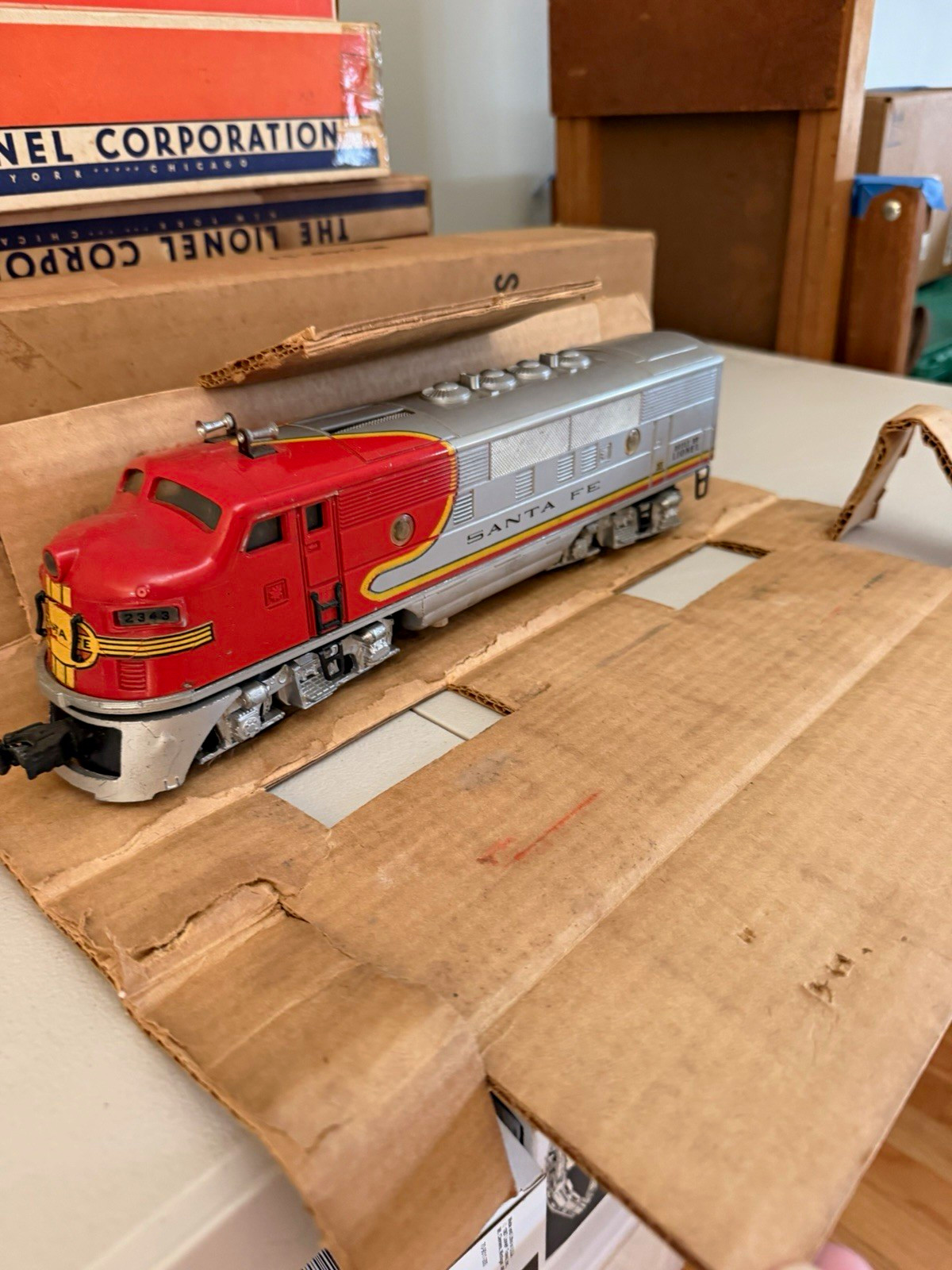 Lionel O Gauge Santa Fe F3 Diesel Locomotive Analog AC 3-Rail 2343P