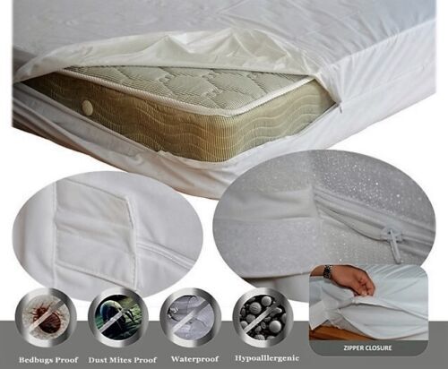 QUEEN Bed Bug Proof MATTRESS PROTECTOR Softest Polyestr FABRIC Zippered MATTRESS