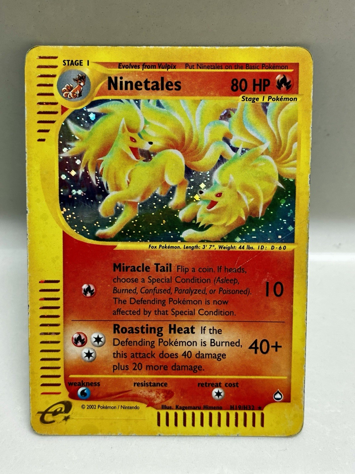 2003 Ninetales Aquapolis Holo H19/H32 Rare Pokémon TCG WoTC E-Reader Vintage