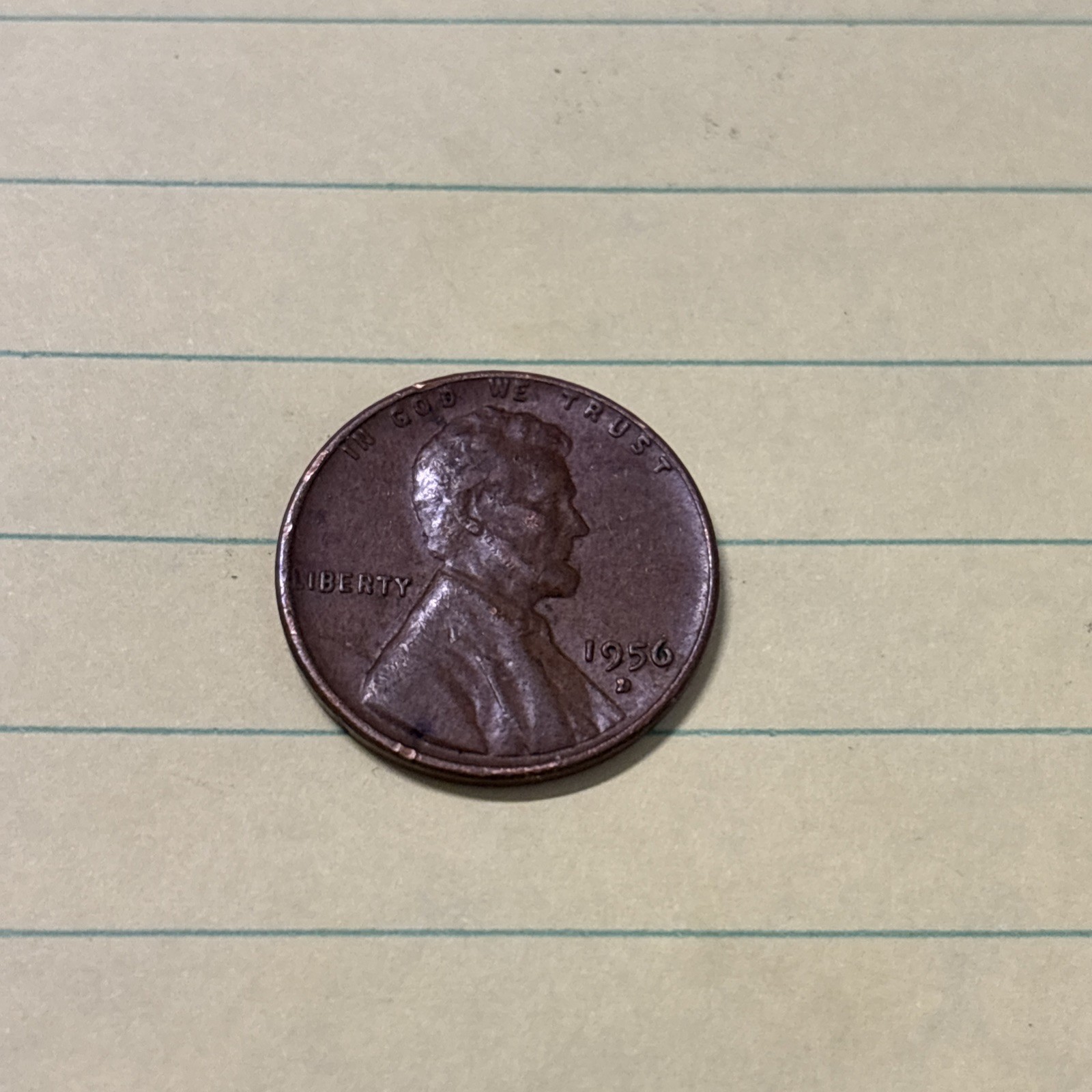 1956 D Wheat Penny With D Over D Shadow 1956 D Wheat Penny With D Over D Shadow