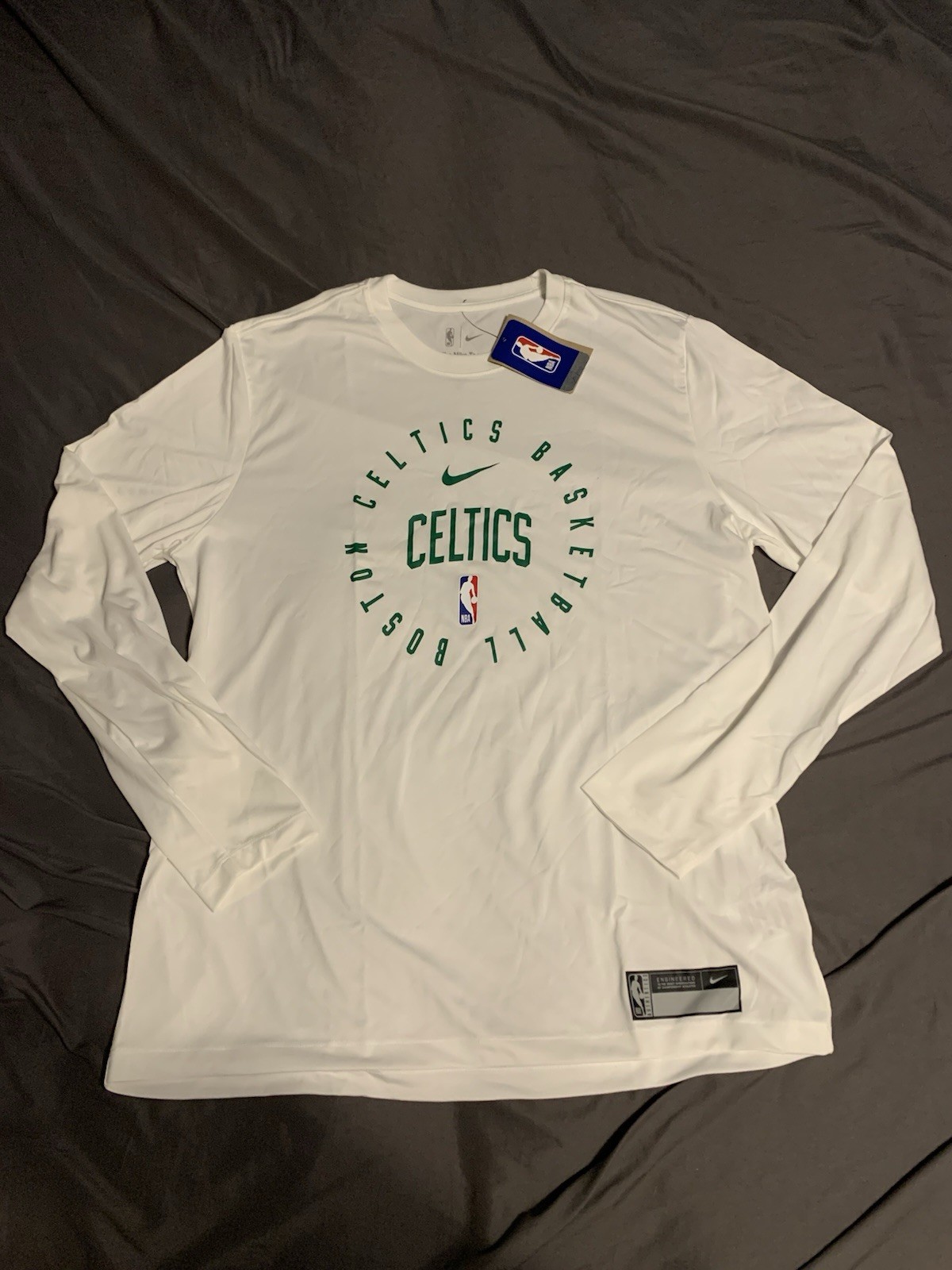 Nike NBA Boston Celtics Spotlight Shooting Long Sleeve Shirt White Men’s XL