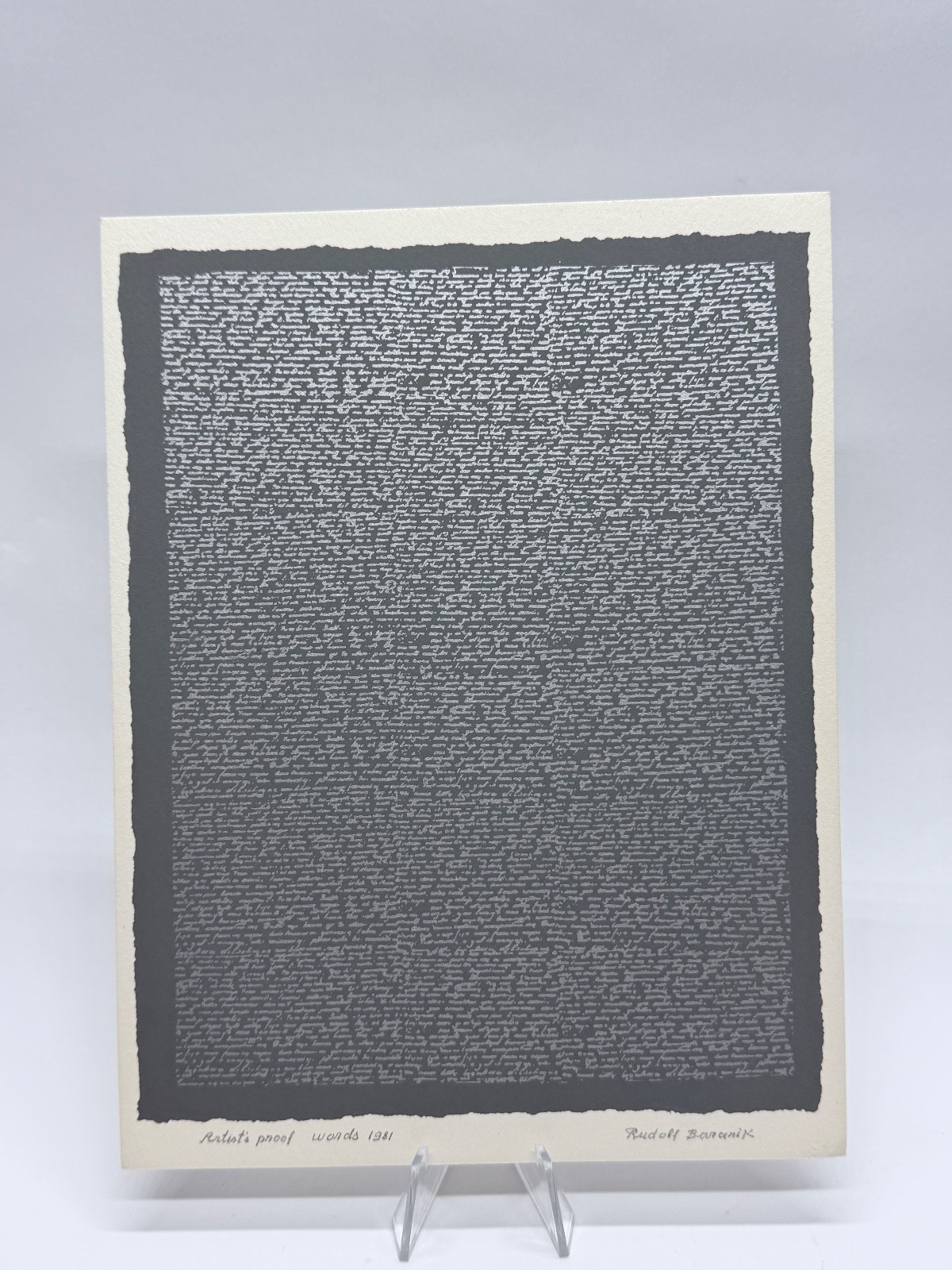 Rudolf Barinik Original Screenprint Words 1981 Signed RARE Artist Pressing 1/1 Rudolf Barinik Original Screenprint Words 1981 Signed RARE Artist Pressing 1/1