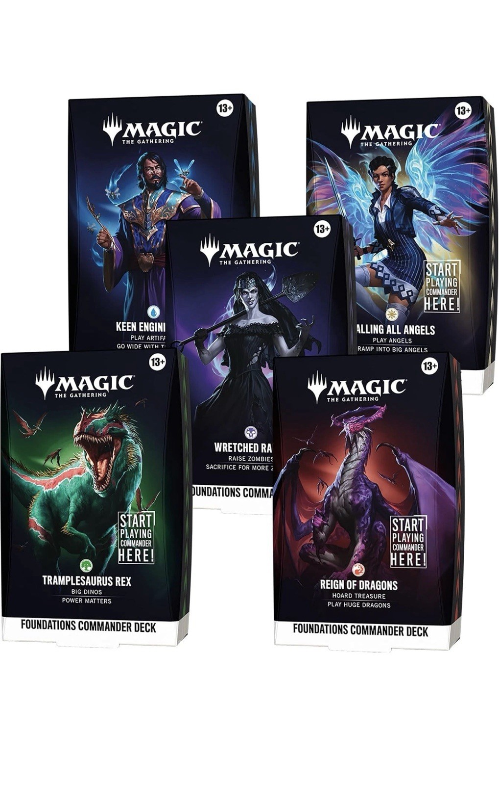 MTG Set of 5 Commander Deck FOUNDATIONS Decks - ENG MTG PRESALE Case Ships 10-2