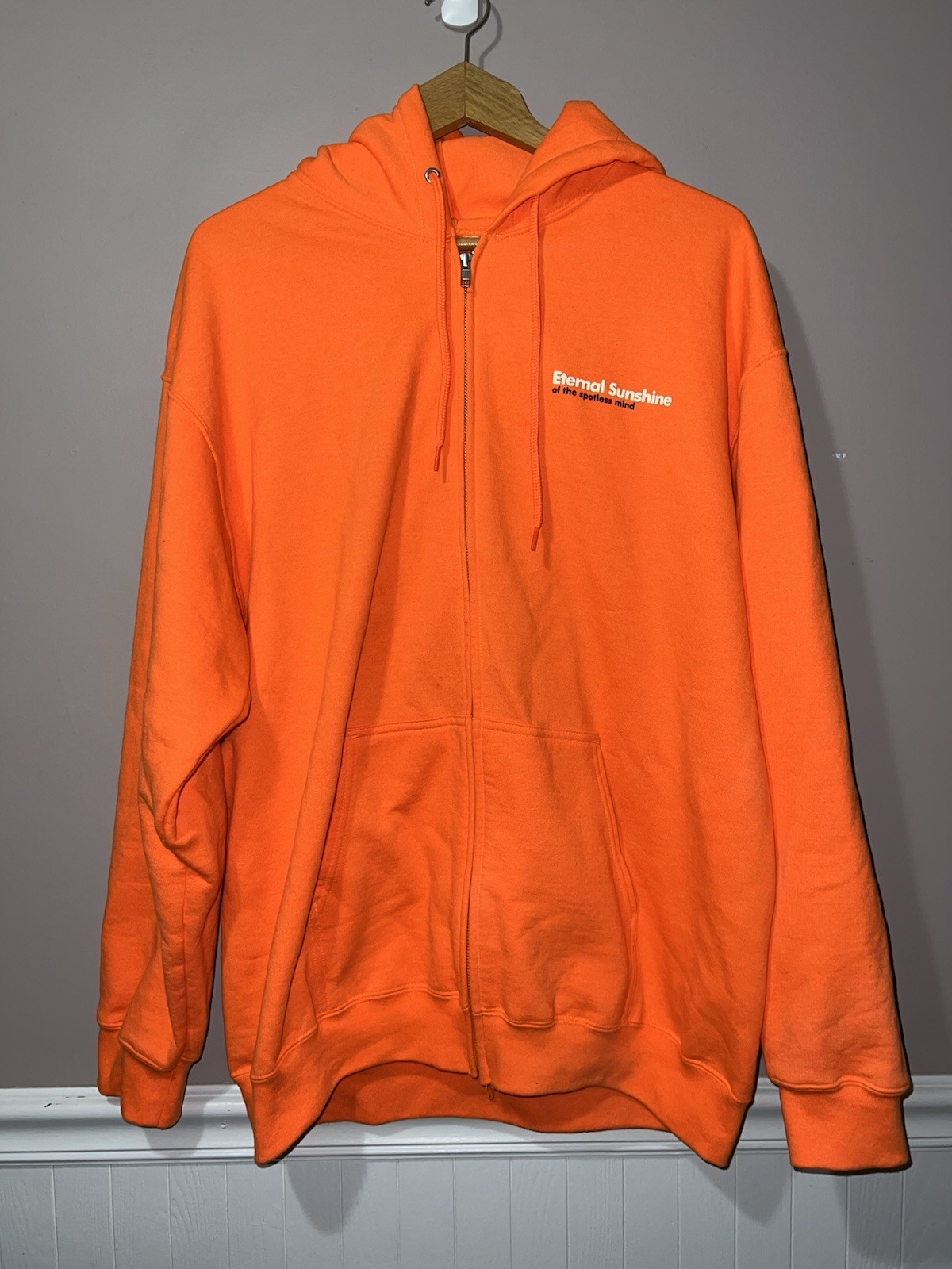 RARE 2024 ETERNAL SUNSHINE OF THE SPOTLESS MIND CLEMENTINE\'S ORANGE HOODIE MOVIE