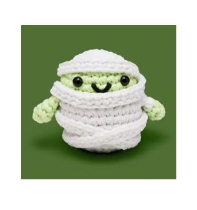 The Woobles Beginner Crochet Amigurumi Kit – Amun The Mummy, Glow In The Dark The Woobles Beginner Crochet Amigurumi Kit – Amun The Mummy, Glow In The Dark