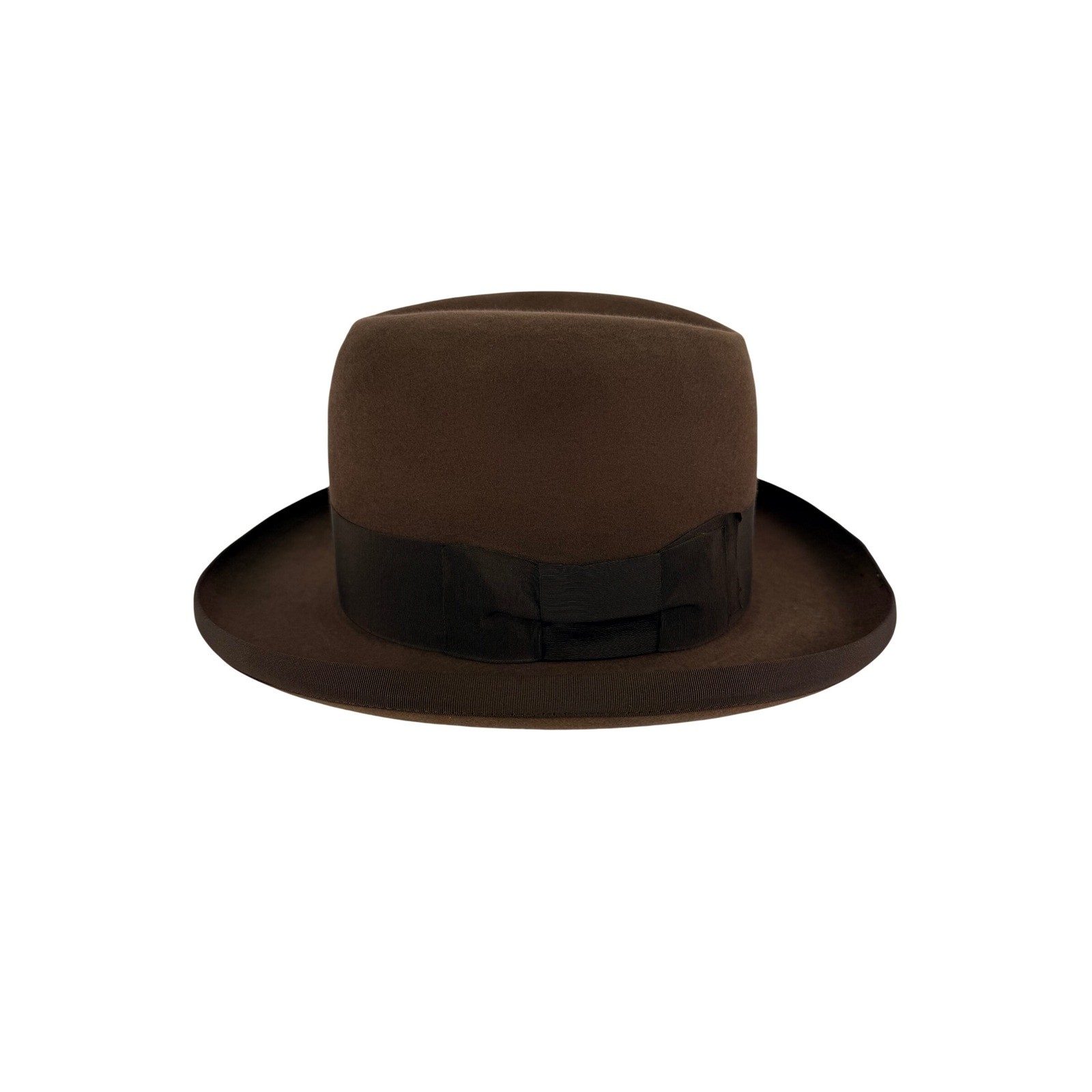 Vintage 1940s Stylepark Templeform Brown Fur Felt Fedora Hat Men\'s Size 7 1/8