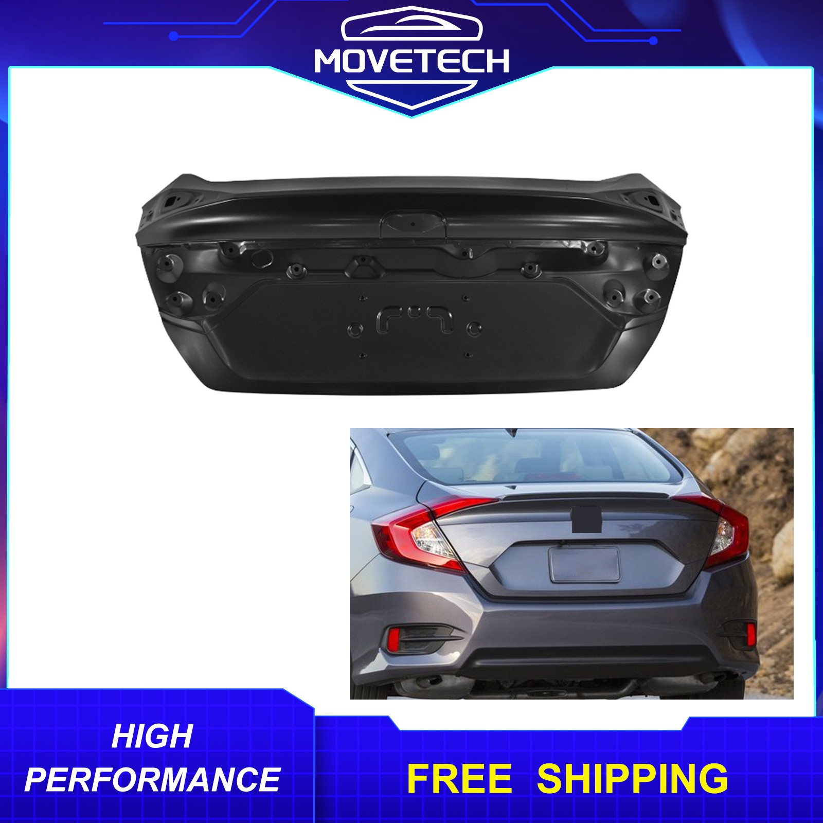 Trunk Lid Shell For 2016-2021 Honda Civic Sedan 4-Door 1.5L 2.0L 68500-TBA-A00ZZ