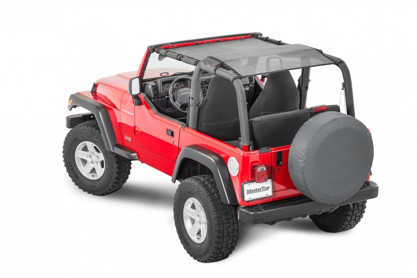 MasterTop ShadeMaker Plus Mesh Bimini Top For 92-06 Jeep Wrangler TJ/YJ Black