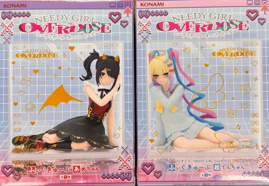 NEEDY GIRL OVERDOSE FigCube Super Ten-chan & Ame-chan 2 Figure Set [New