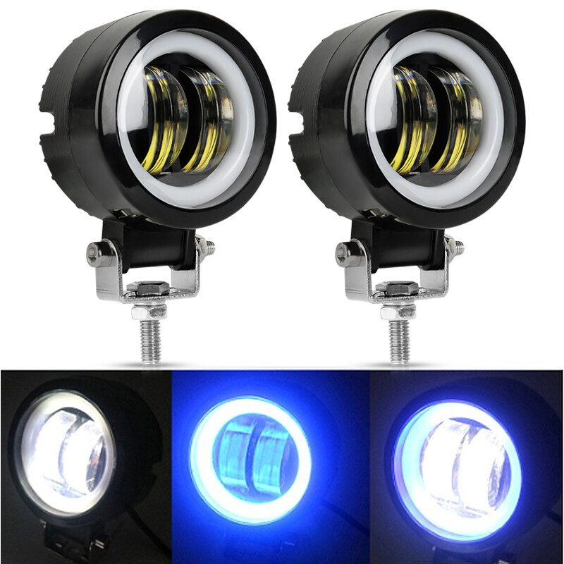 2X 3inch Round LED Work Light Bar Spot Pods Driving Fog Halo Offroad ATV UTV 4WD 2X 3inch Round LED Work Light Bar Spot Pods Driving Fog Halo Offroad ATV UTV 4WD