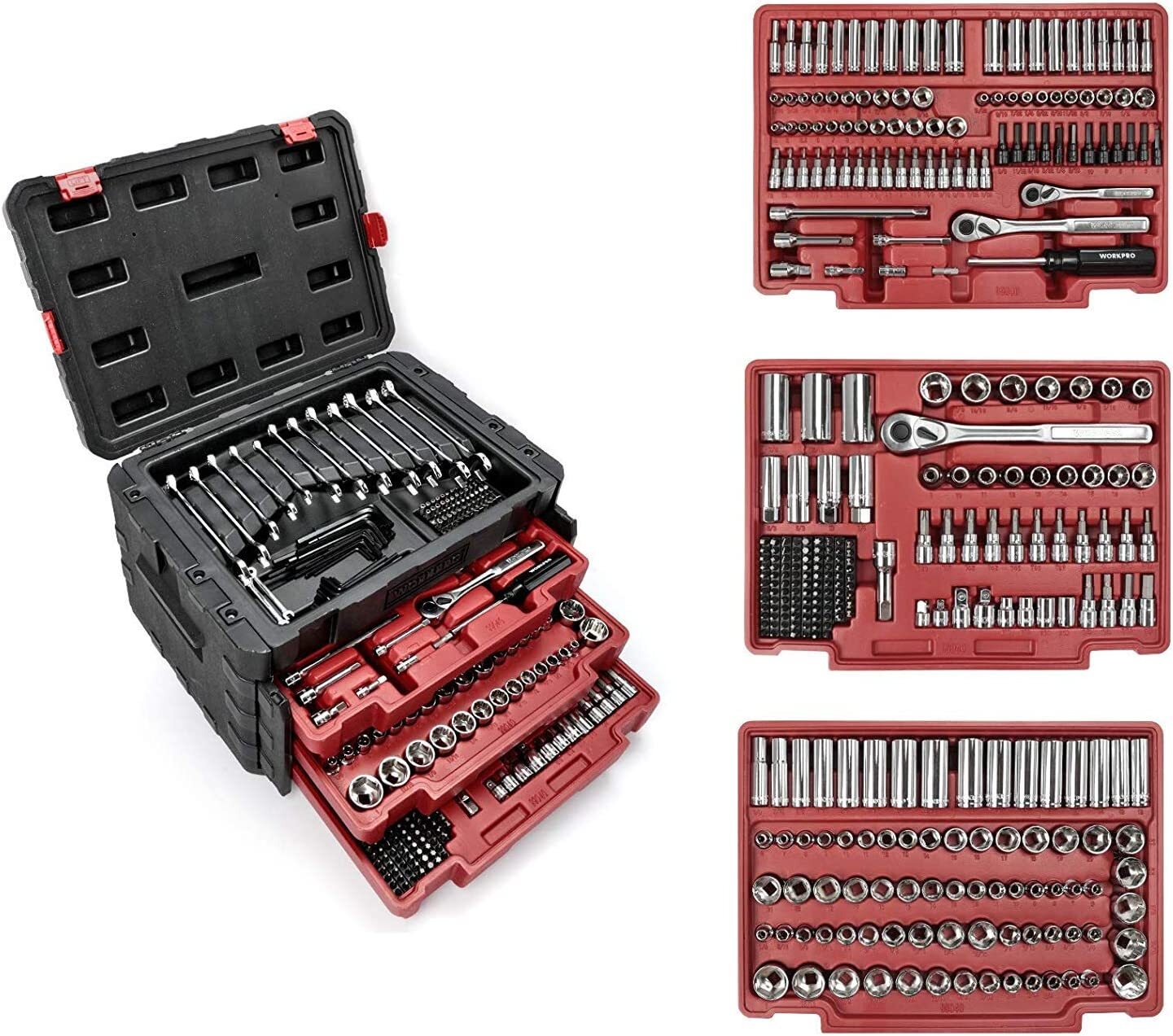 450PCS Heavy Duty Drive Socket Set Metric SAE Ratchet Wrench Mechanics Tool Sets 450PCS Heavy Duty Drive Socket Set Metric SAE Ratchet Wrench Mechanics Tool Sets