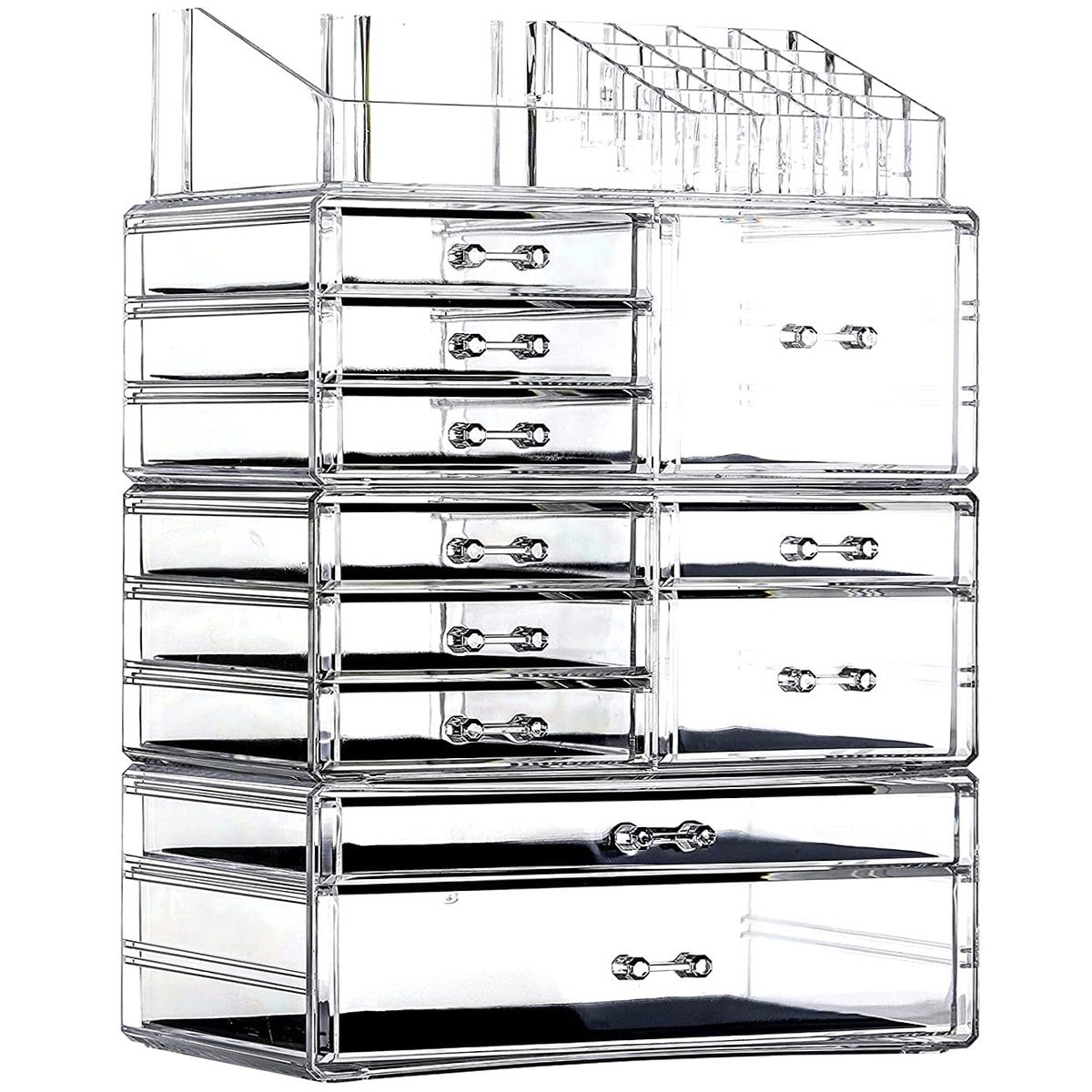 Cq Acrylic Clear Makeup Storage Organizer 11 Drawers Large 1 Pack for Dresser